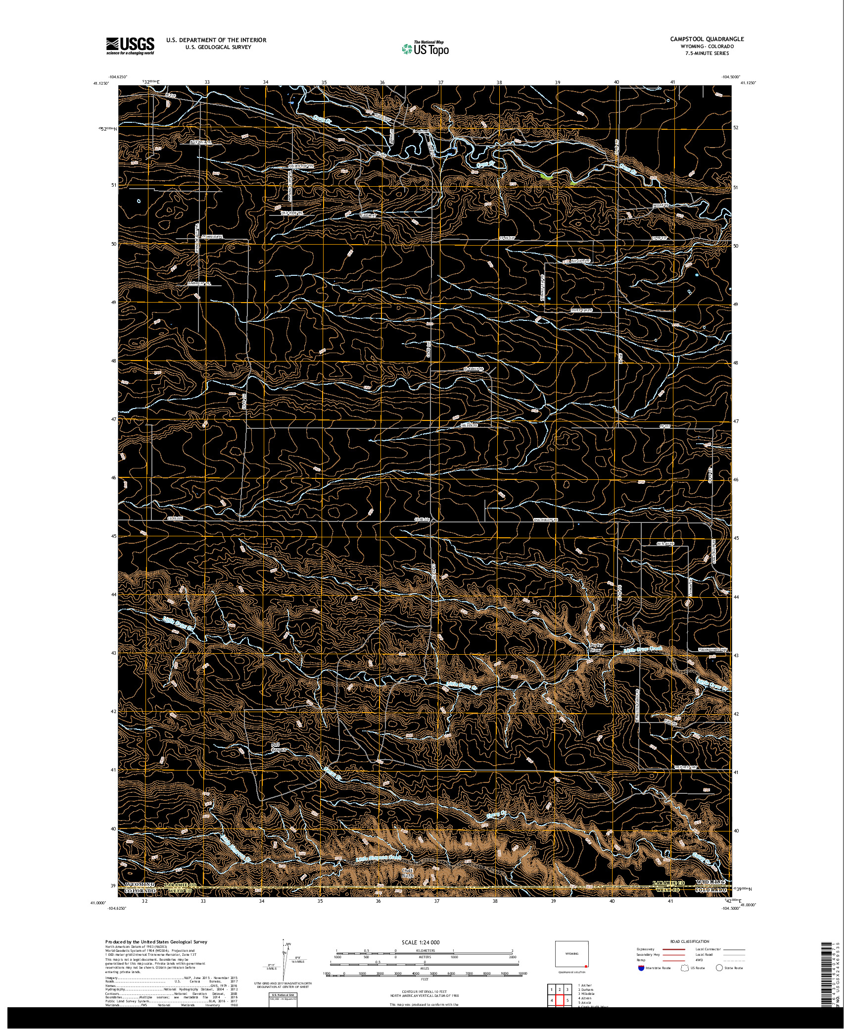 USGS US TOPO 7.5-MINUTE MAP FOR CAMPSTOOL, WY,CO 2017