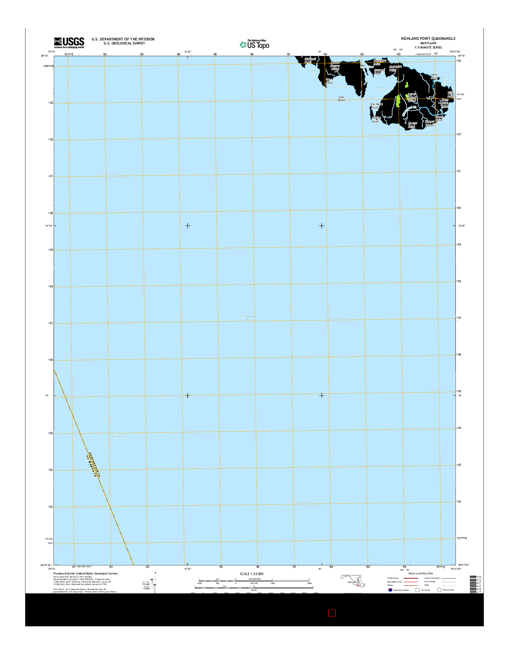 USGS US TOPO 7.5-MINUTE MAP FOR RICHLAND POINT, MD 2017