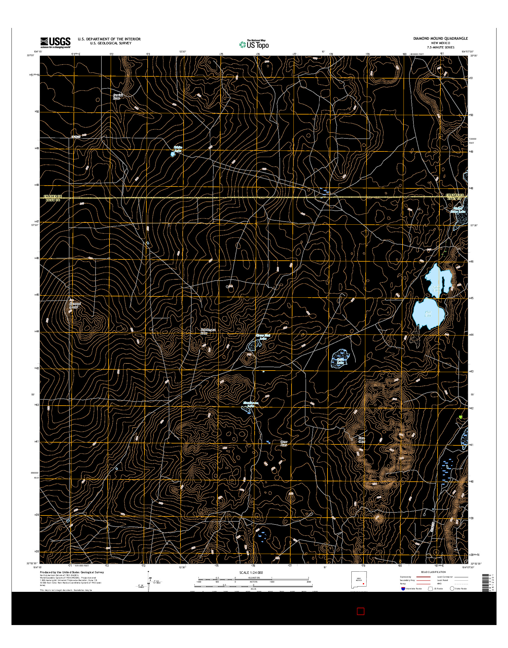 USGS US TOPO 7.5-MINUTE MAP FOR DIAMOND MOUND, NM 2017