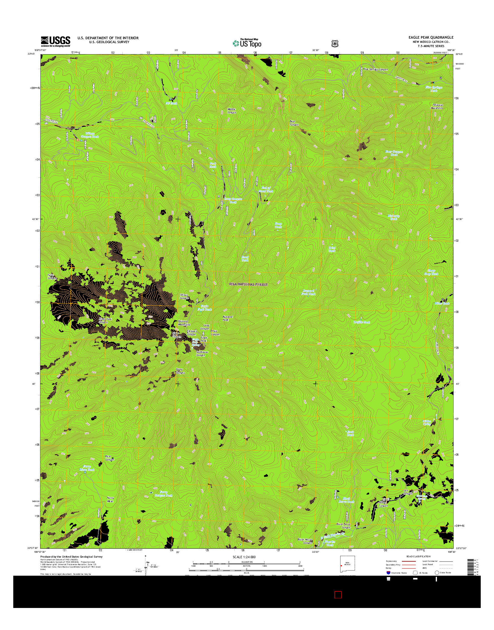 USGS US TOPO 7.5-MINUTE MAP FOR EAGLE PEAK, NM 2017