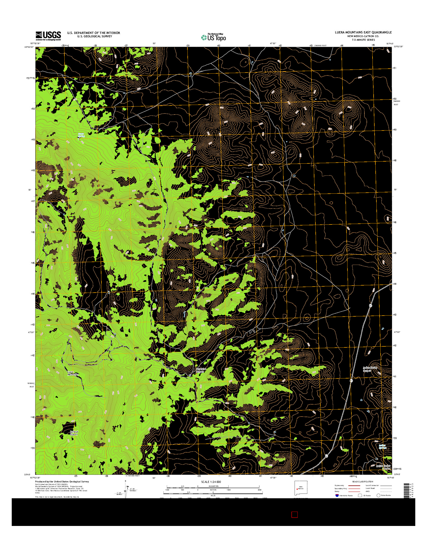 USGS US TOPO 7.5-MINUTE MAP FOR LUERA MOUNTAINS EAST, NM 2017