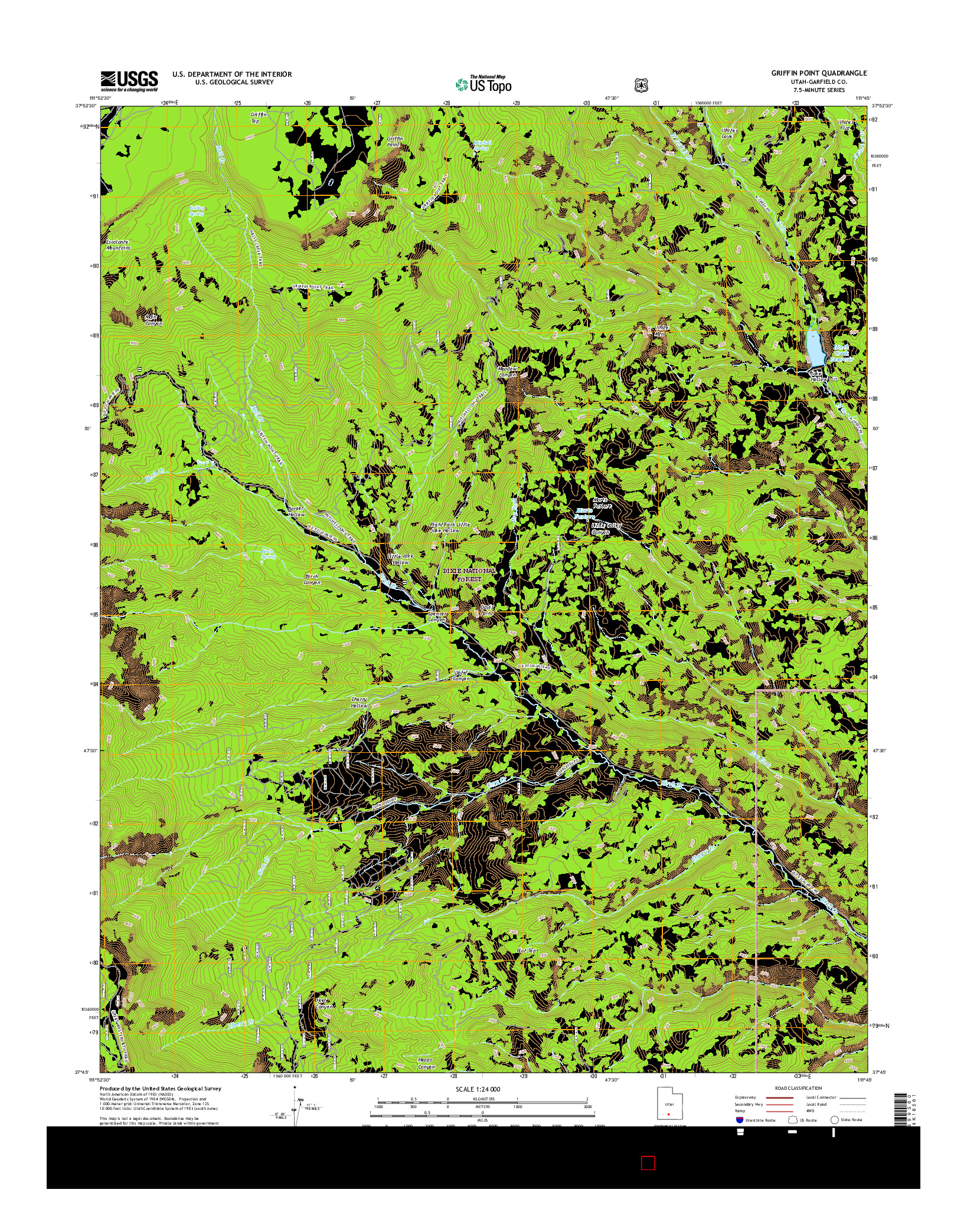 USGS US TOPO 7.5-MINUTE MAP FOR GRIFFIN POINT, UT 2017