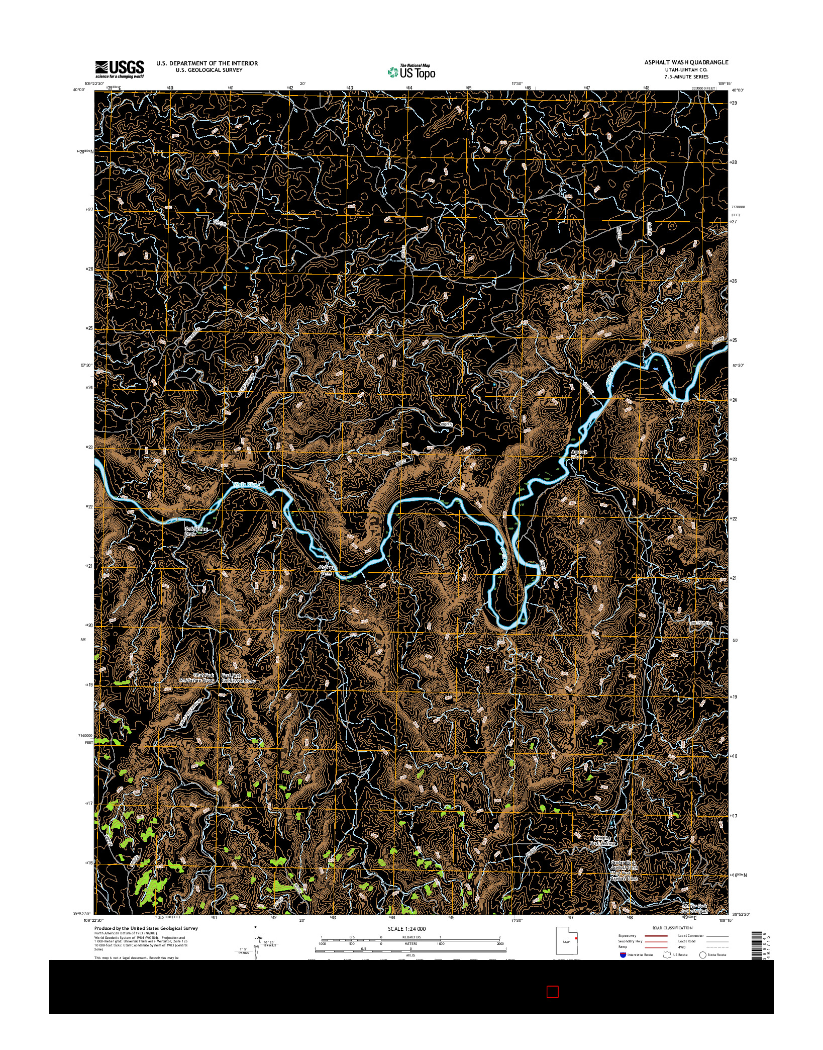 USGS US TOPO 7.5-MINUTE MAP FOR ASPHALT WASH, UT 2017