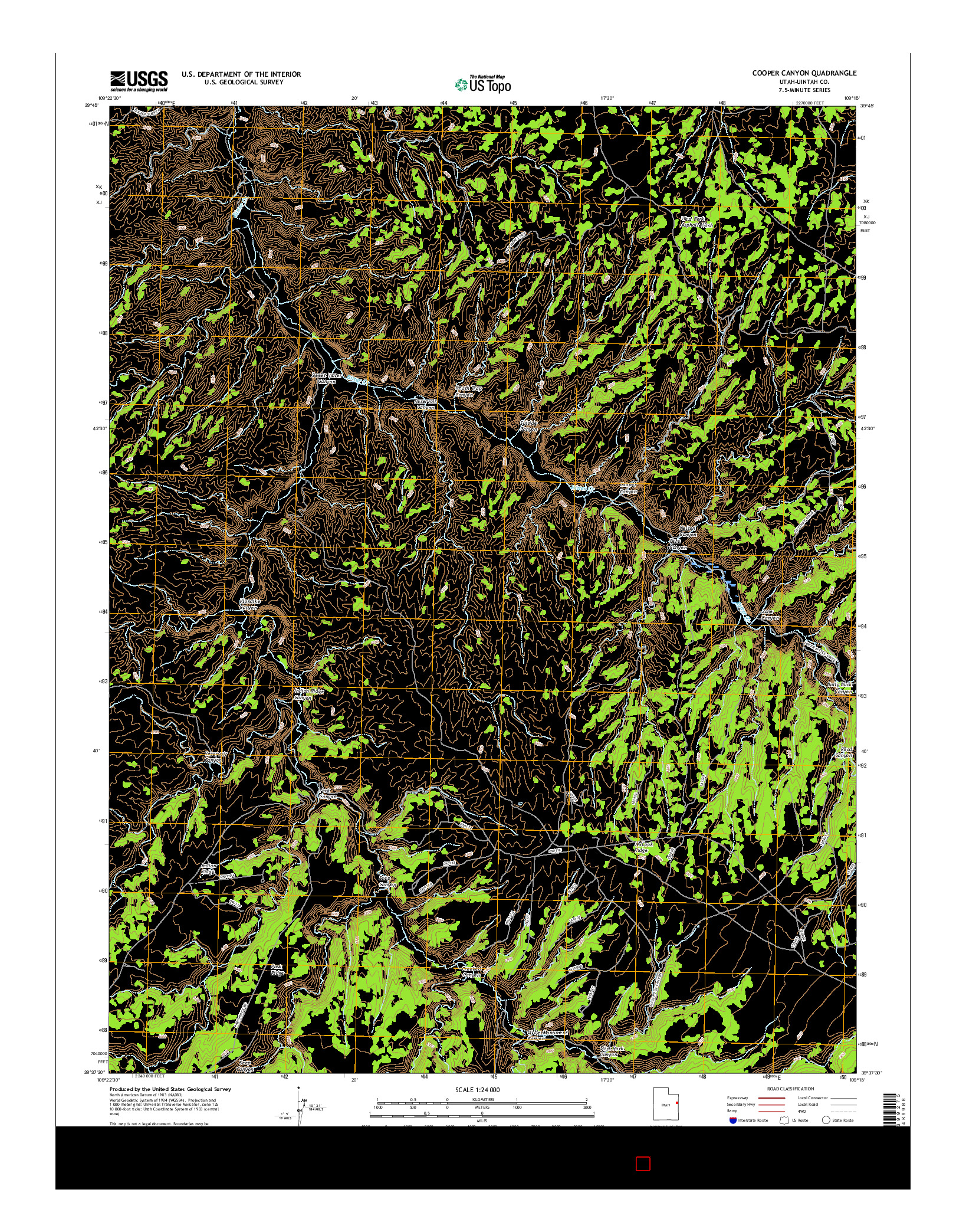 USGS US TOPO 7.5-MINUTE MAP FOR COOPER CANYON, UT 2017