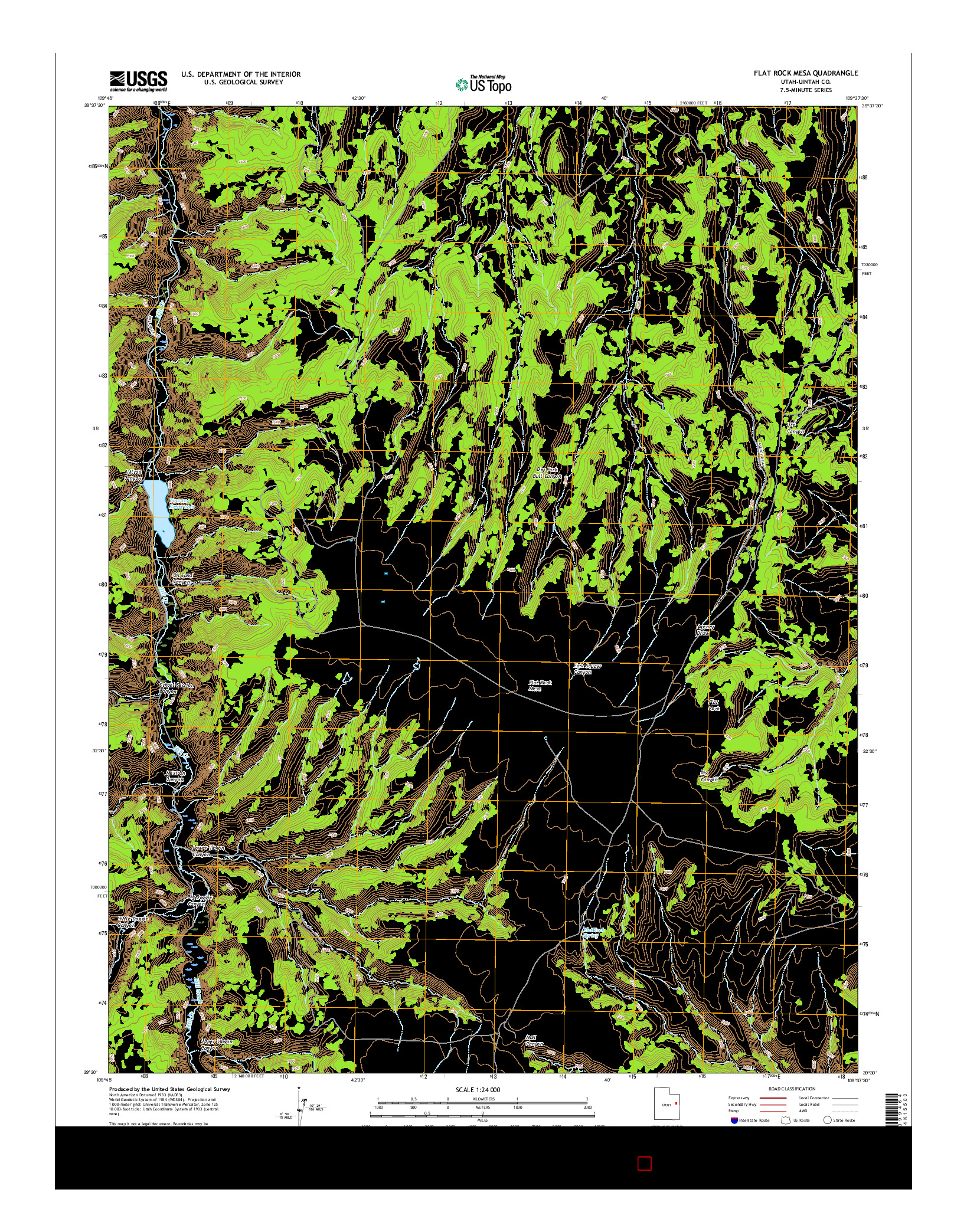 USGS US TOPO 7.5-MINUTE MAP FOR FLAT ROCK MESA, UT 2017