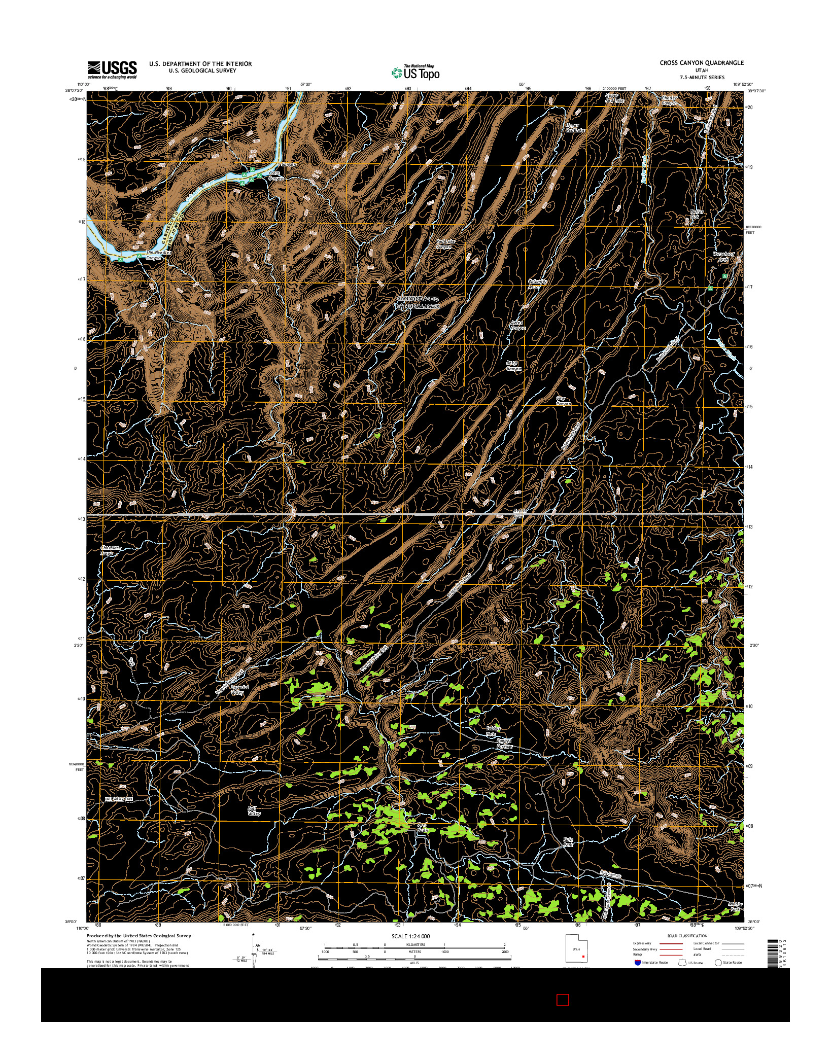 USGS US TOPO 7.5-MINUTE MAP FOR CROSS CANYON, UT 2017