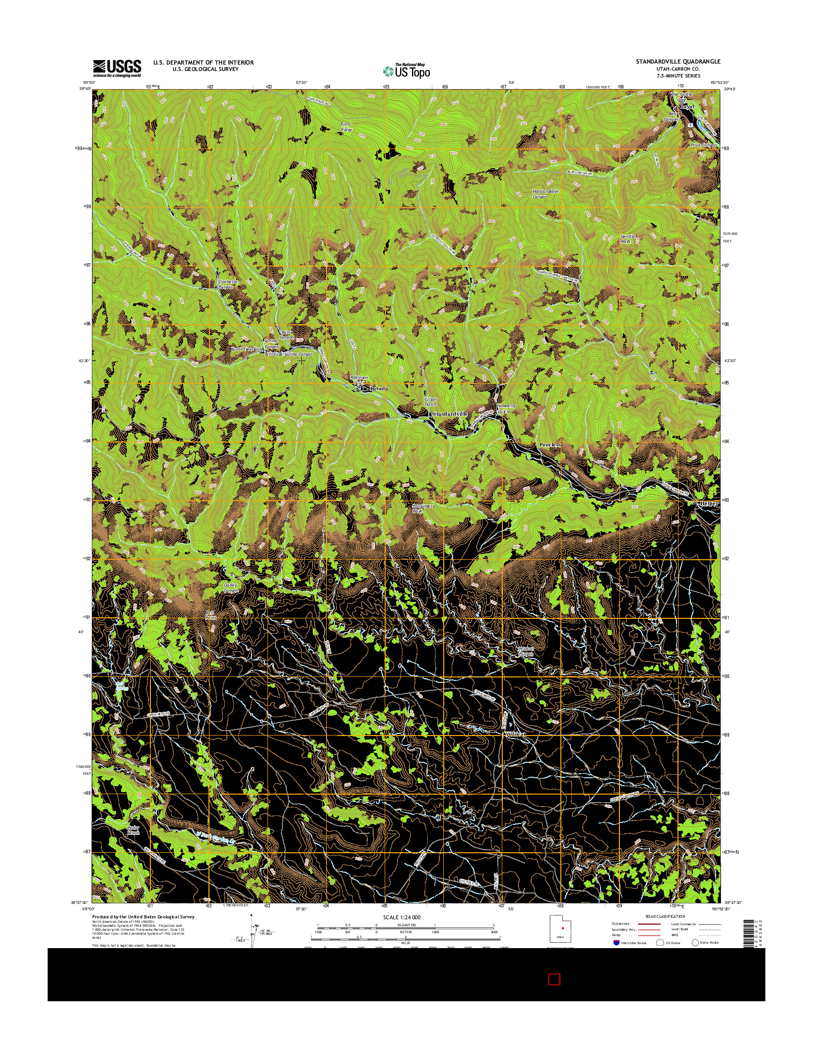 USGS US TOPO 7.5-MINUTE MAP FOR STANDARDVILLE, UT 2017