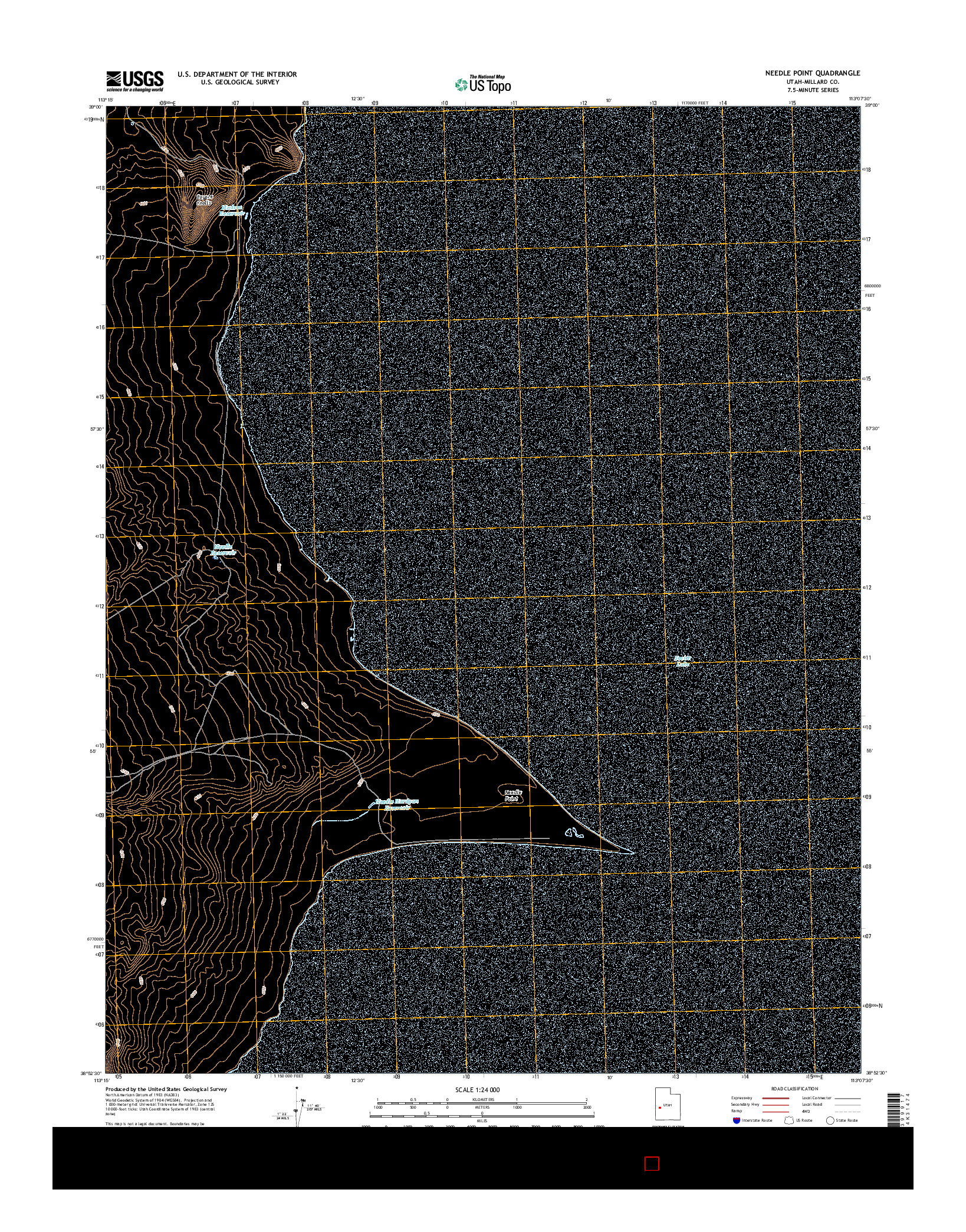 USGS US TOPO 7.5-MINUTE MAP FOR NEEDLE POINT, UT 2017