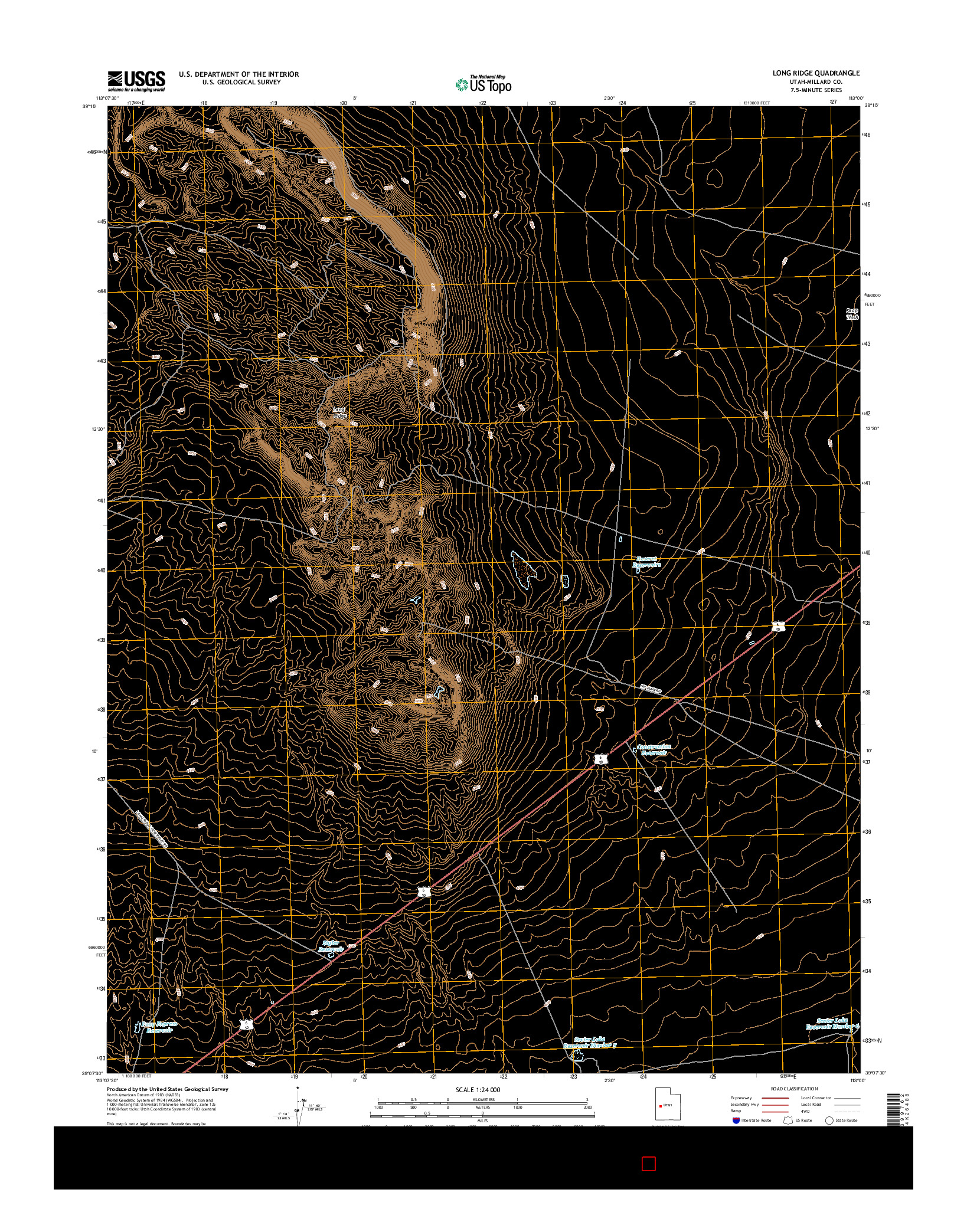 USGS US TOPO 7.5-MINUTE MAP FOR LONG RIDGE, UT 2017