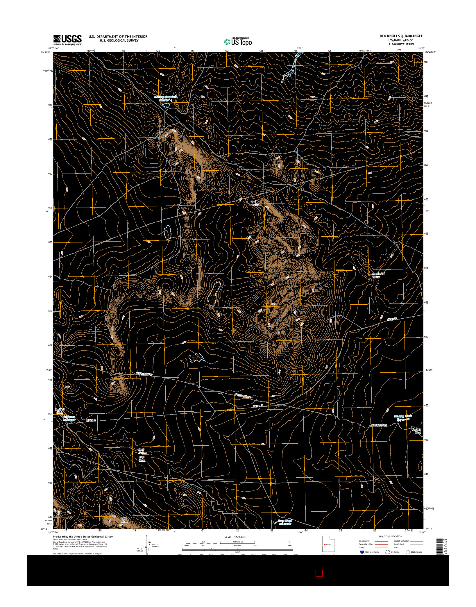 USGS US TOPO 7.5-MINUTE MAP FOR RED KNOLLS, UT 2017