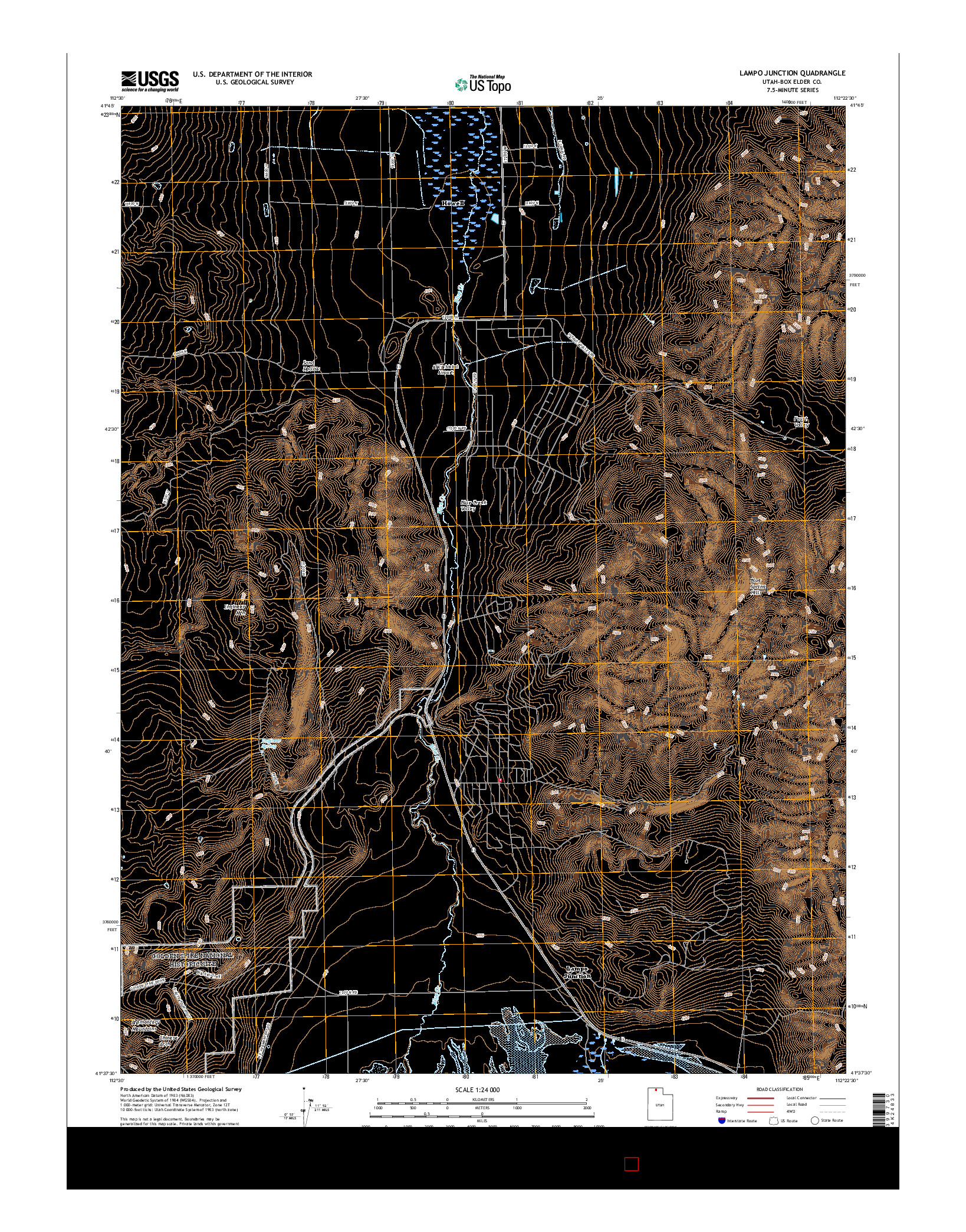 USGS US TOPO 7.5-MINUTE MAP FOR LAMPO JUNCTION, UT 2017