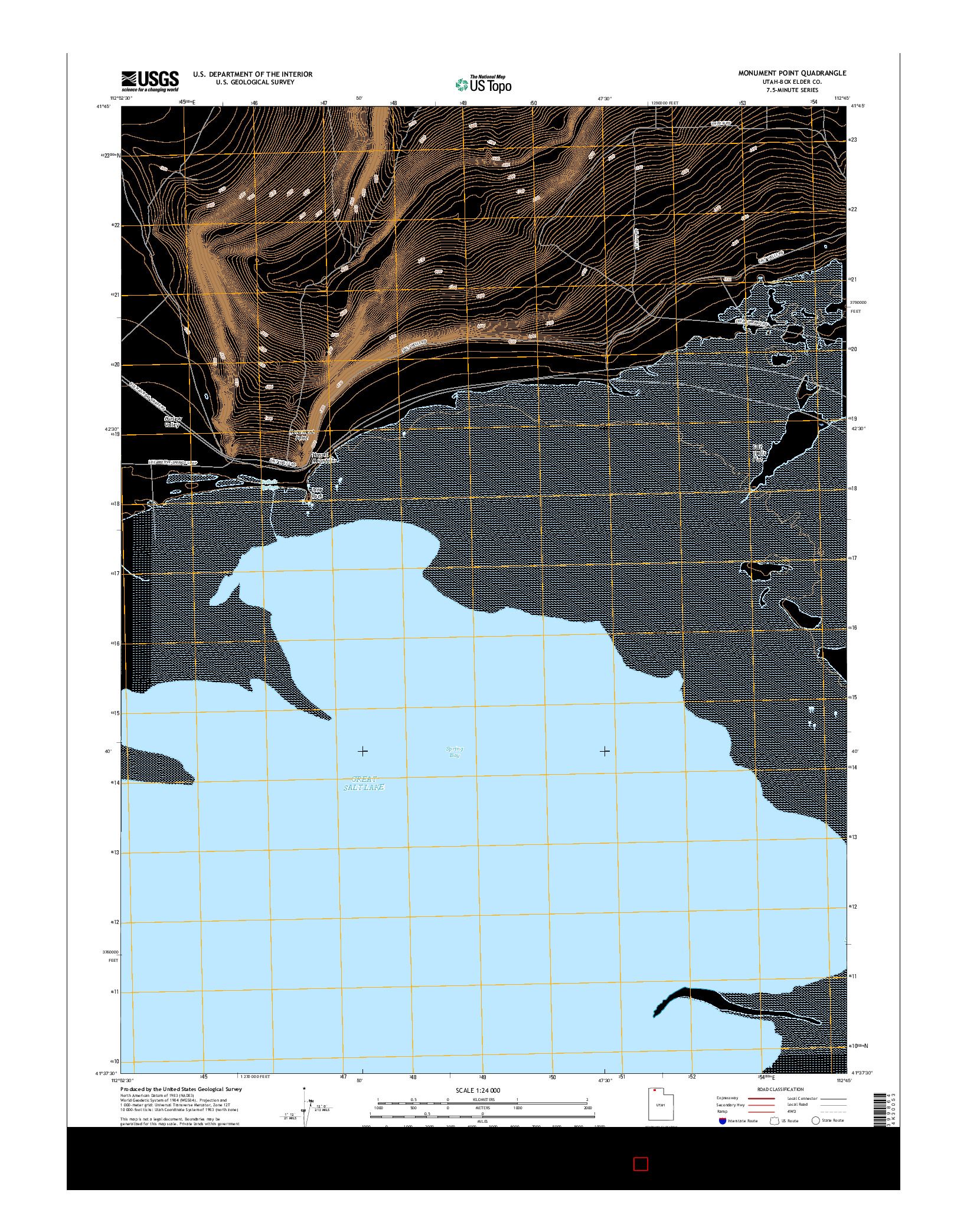 USGS US TOPO 7.5-MINUTE MAP FOR MONUMENT POINT, UT 2017