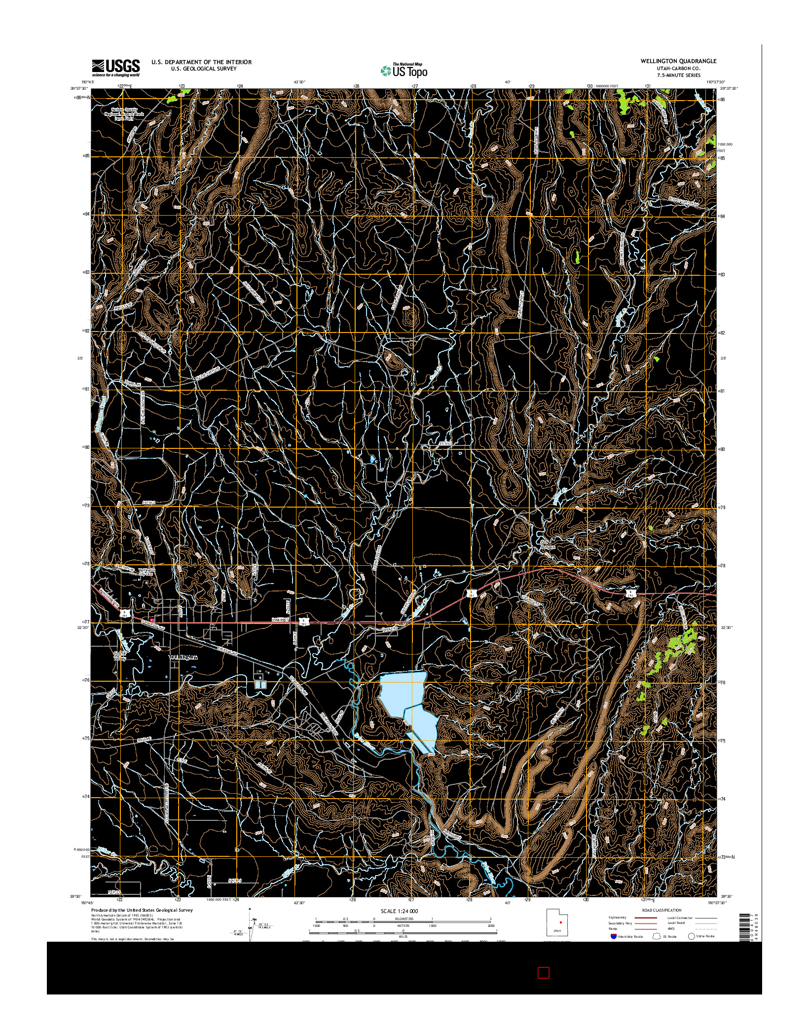 USGS US TOPO 7.5-MINUTE MAP FOR WELLINGTON, UT 2017