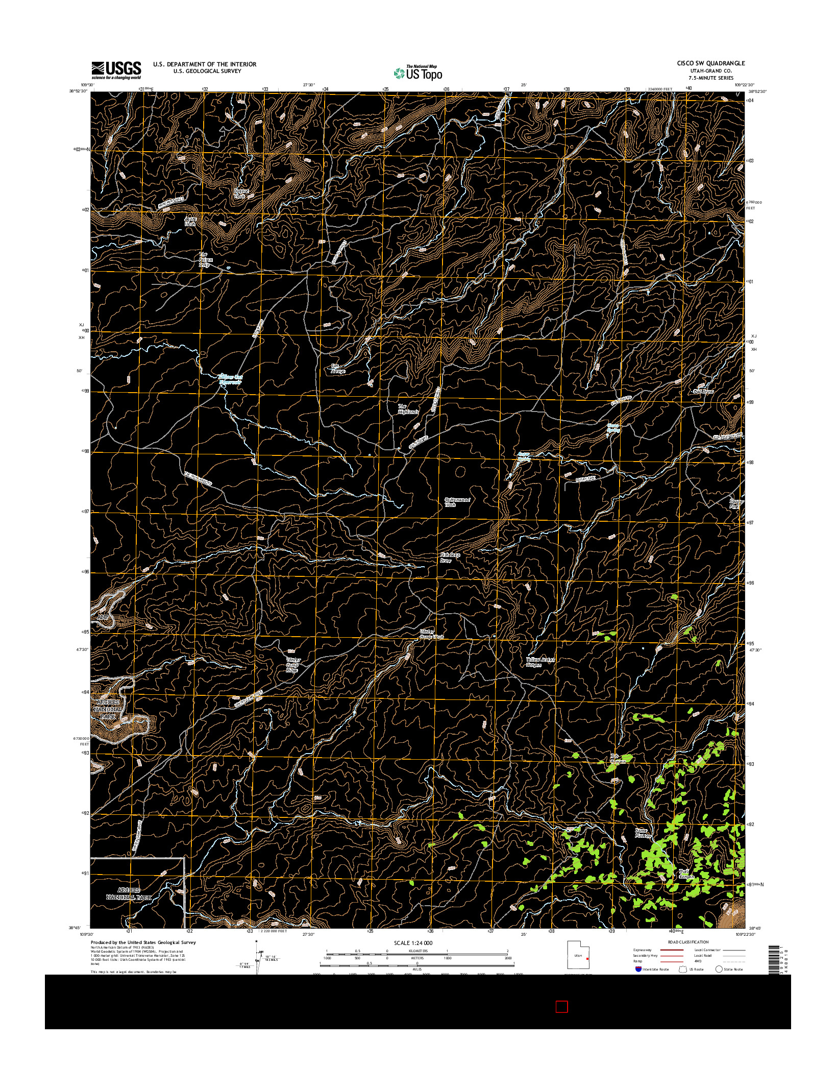 USGS US TOPO 7.5-MINUTE MAP FOR CISCO SW, UT 2017