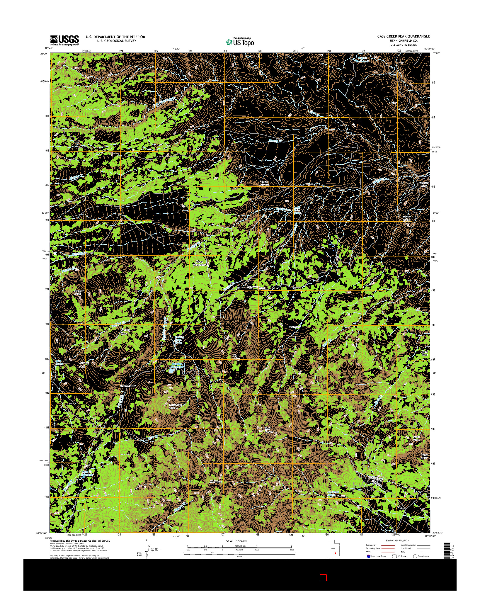 USGS US TOPO 7.5-MINUTE MAP FOR CASS CREEK PEAK, UT 2017