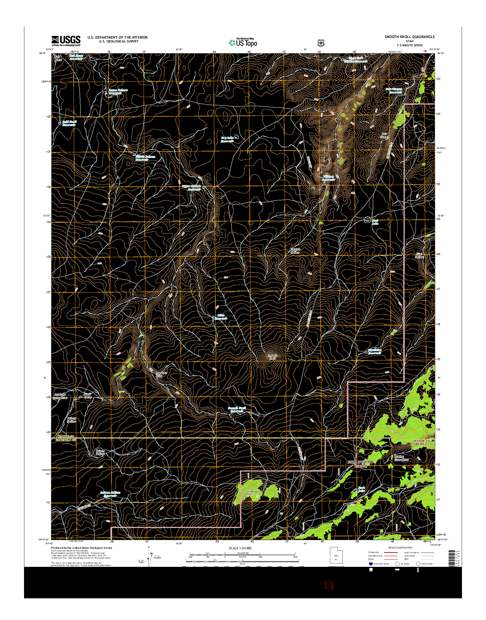 USGS US TOPO 7.5-MINUTE MAP FOR SMOOTH KNOLL, UT 2017