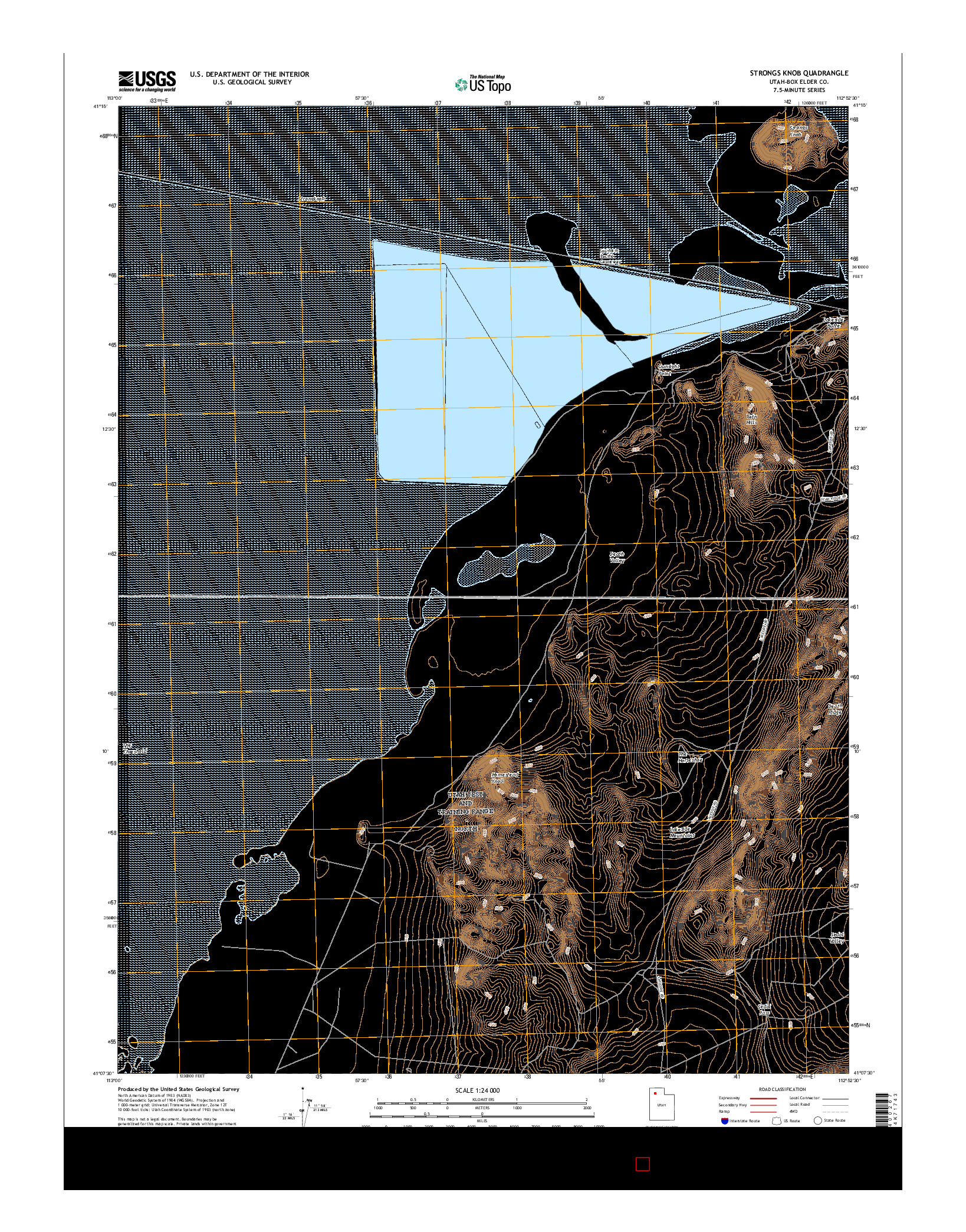 USGS US TOPO 7.5-MINUTE MAP FOR STRONGS KNOB, UT 2017