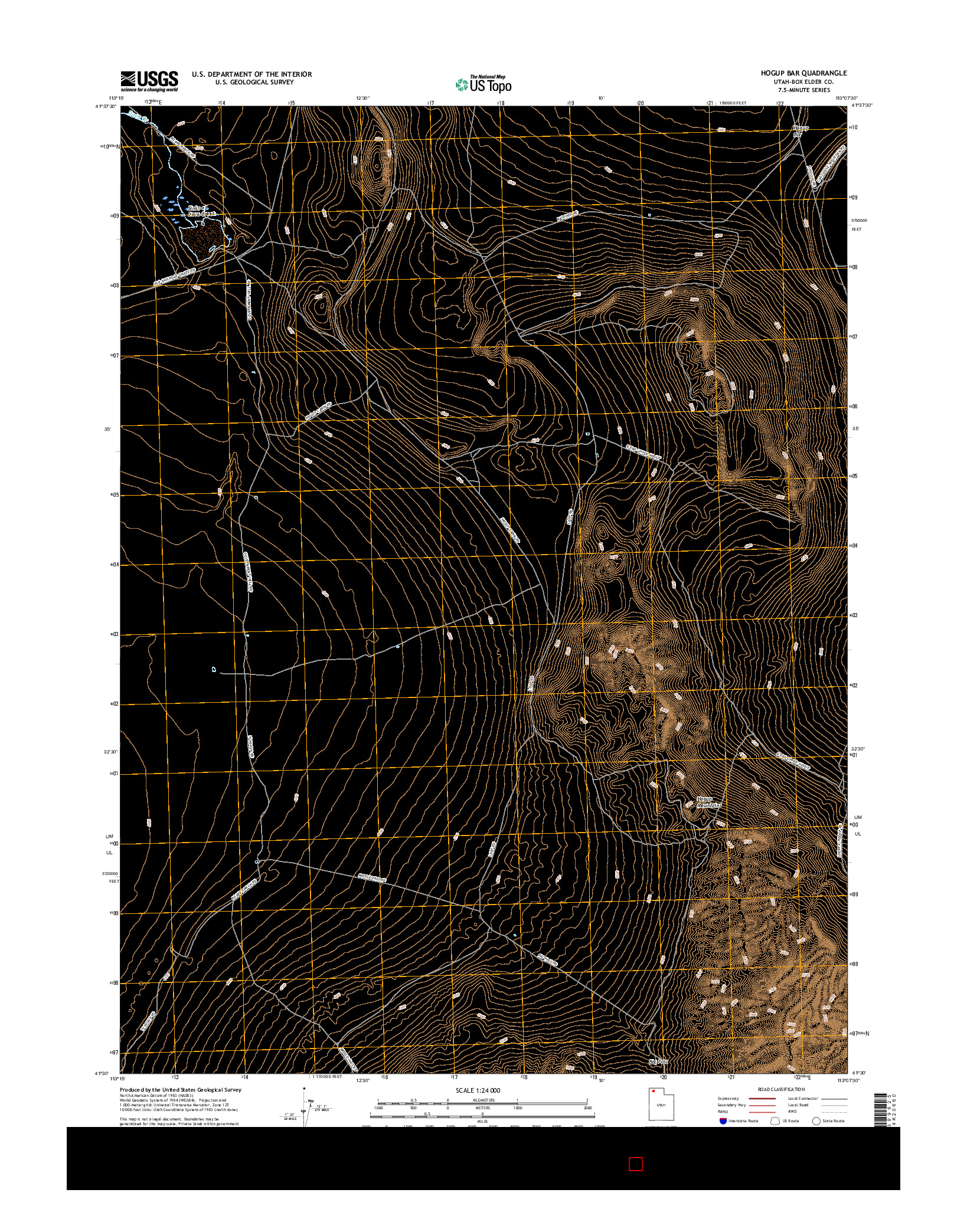 USGS US TOPO 7.5-MINUTE MAP FOR HOGUP BAR, UT 2017