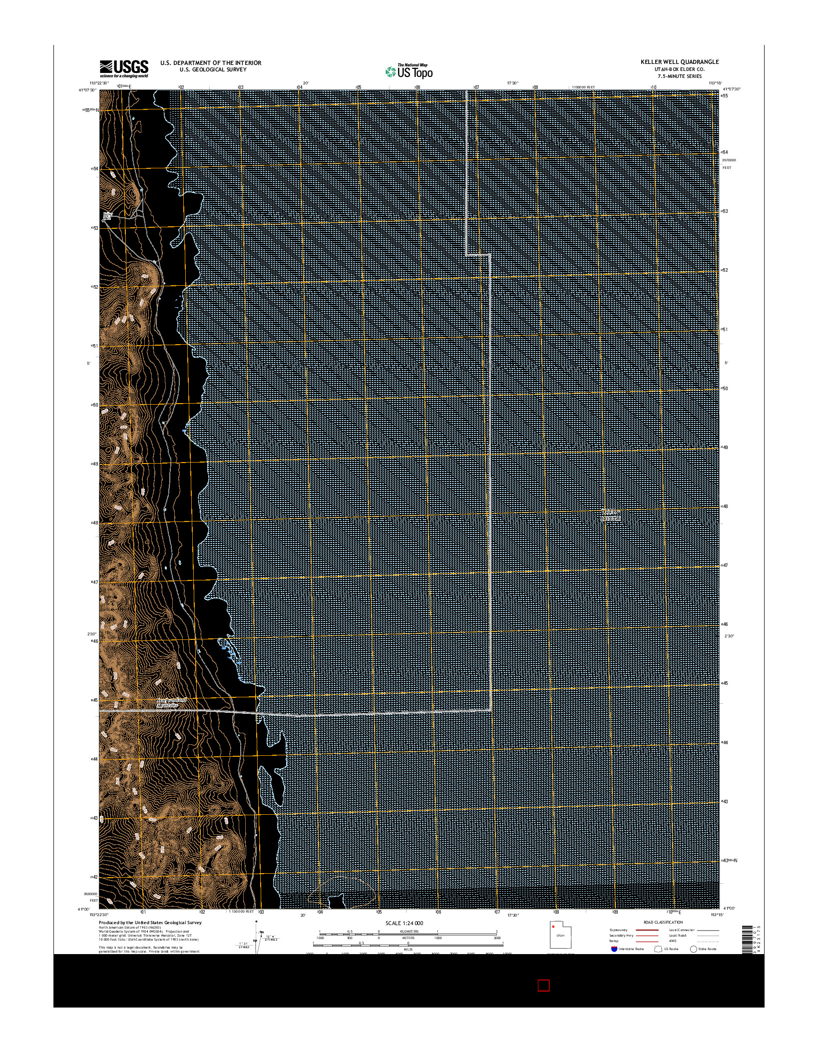 USGS US TOPO 7.5-MINUTE MAP FOR KELLER WELL, UT 2017