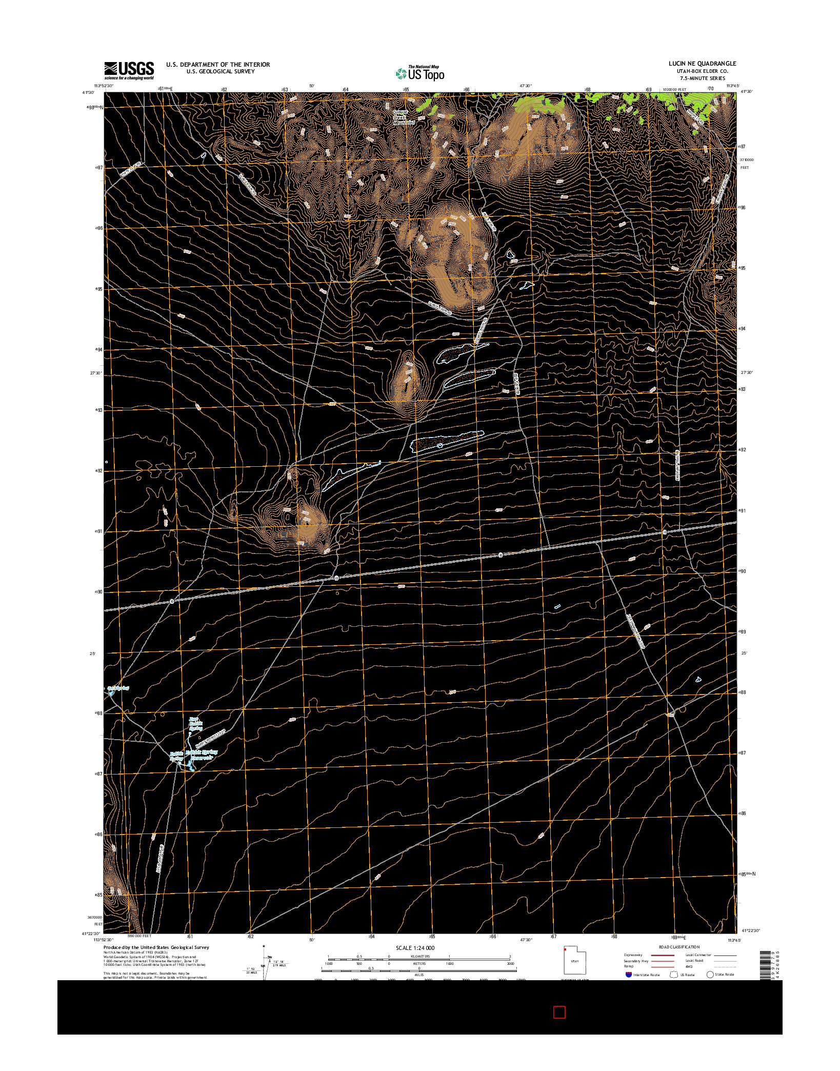 USGS US TOPO 7.5-MINUTE MAP FOR LUCIN NE, UT 2017