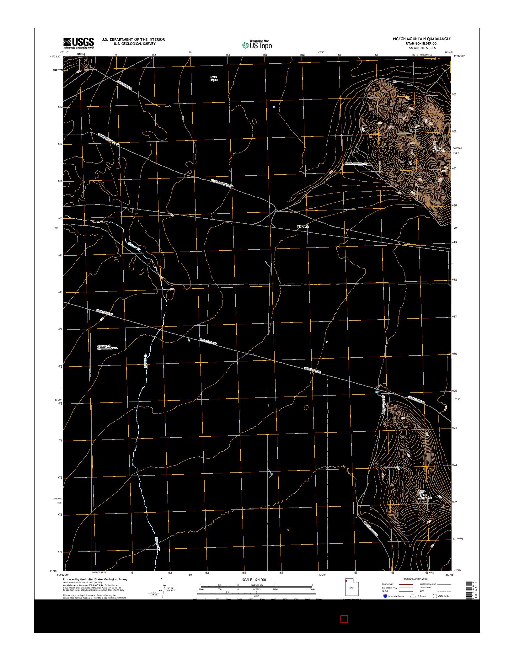 USGS US TOPO 7.5-MINUTE MAP FOR PIGEON MOUNTAIN, UT 2017