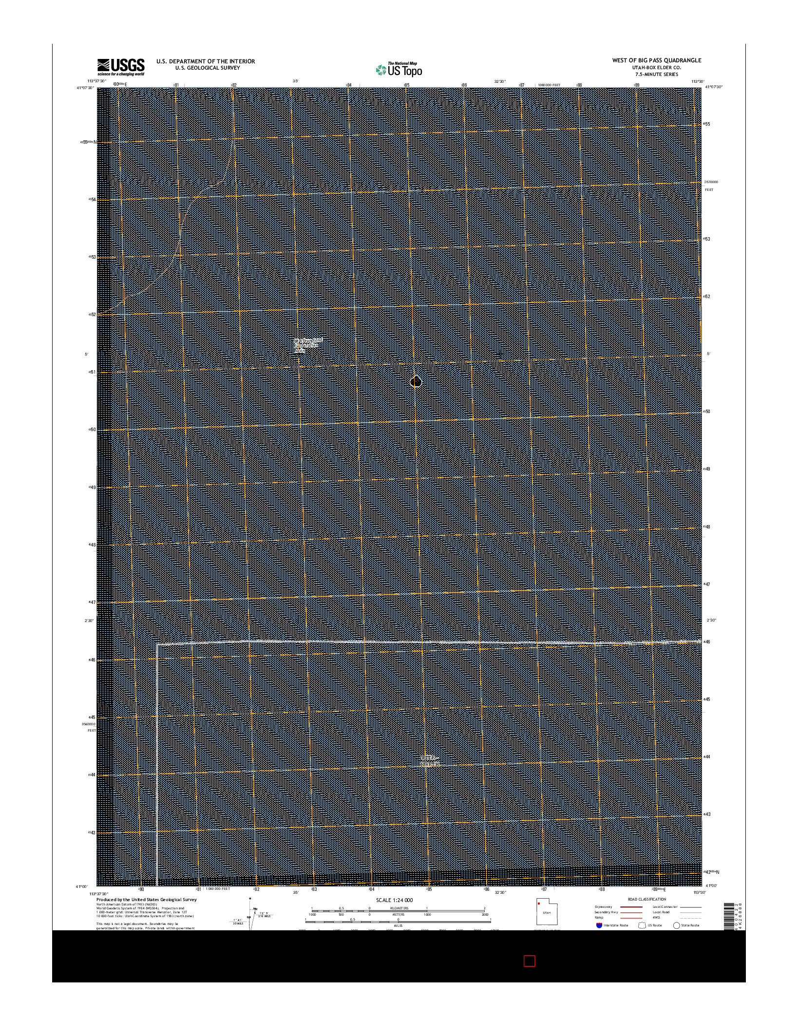 USGS US TOPO 7.5-MINUTE MAP FOR WEST OF BIG PASS, UT 2017