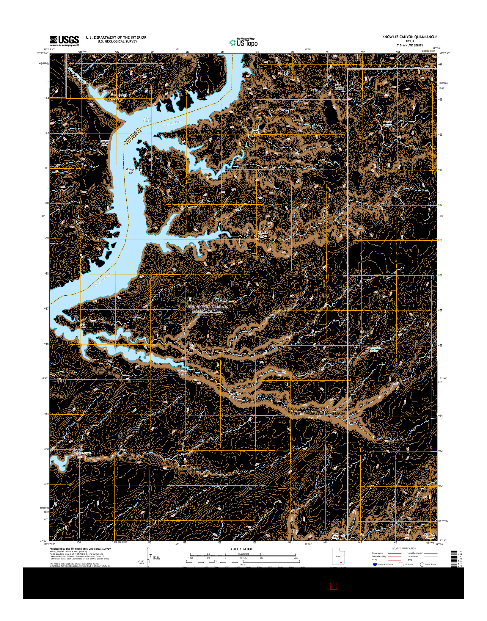 USGS US TOPO 7.5-MINUTE MAP FOR KNOWLES CANYON, UT 2017