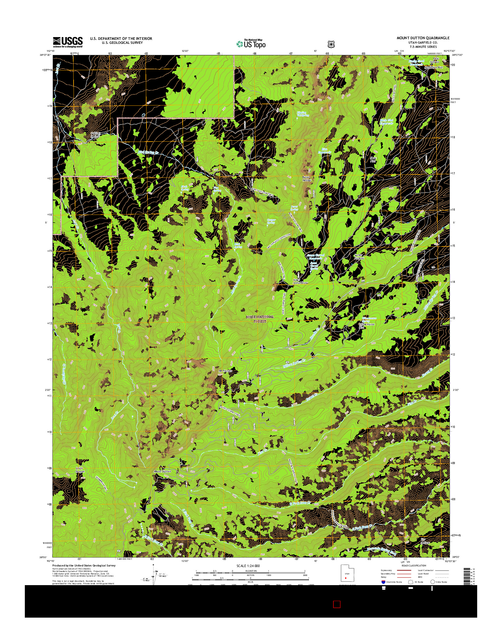 USGS US TOPO 7.5-MINUTE MAP FOR MOUNT DUTTON, UT 2017