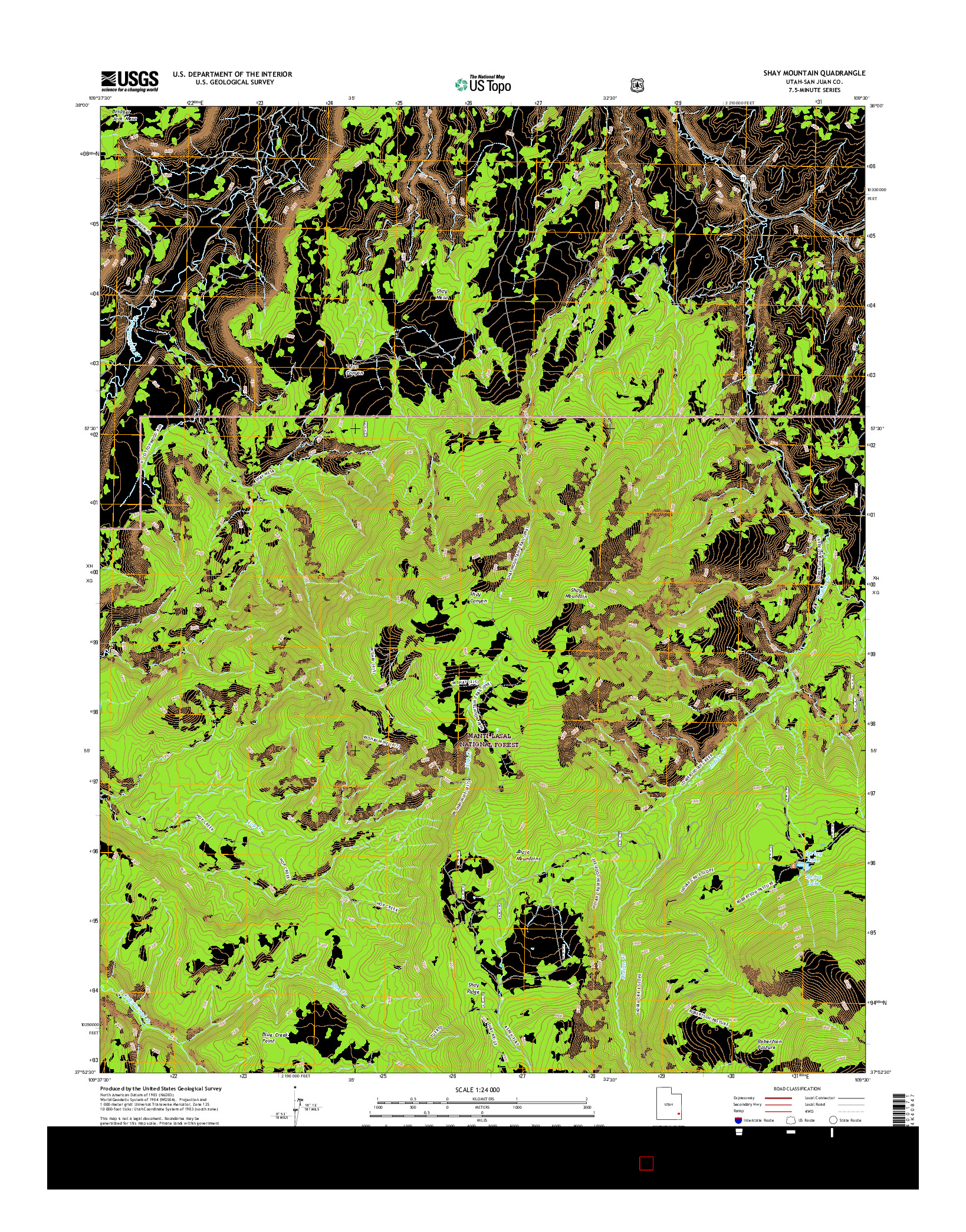 USGS US TOPO 7.5-MINUTE MAP FOR SHAY MOUNTAIN, UT 2017