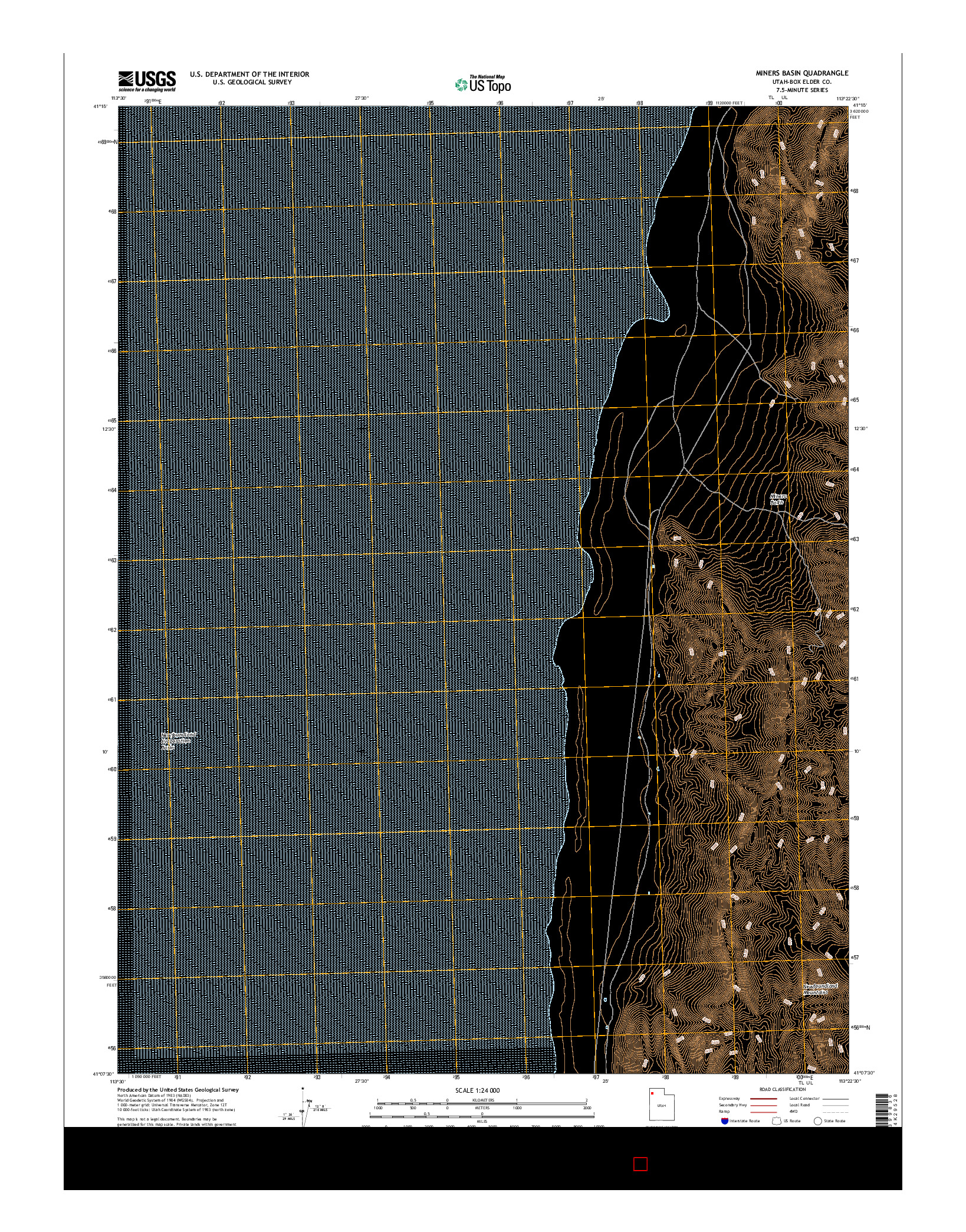 USGS US TOPO 7.5-MINUTE MAP FOR MINERS BASIN, UT 2017