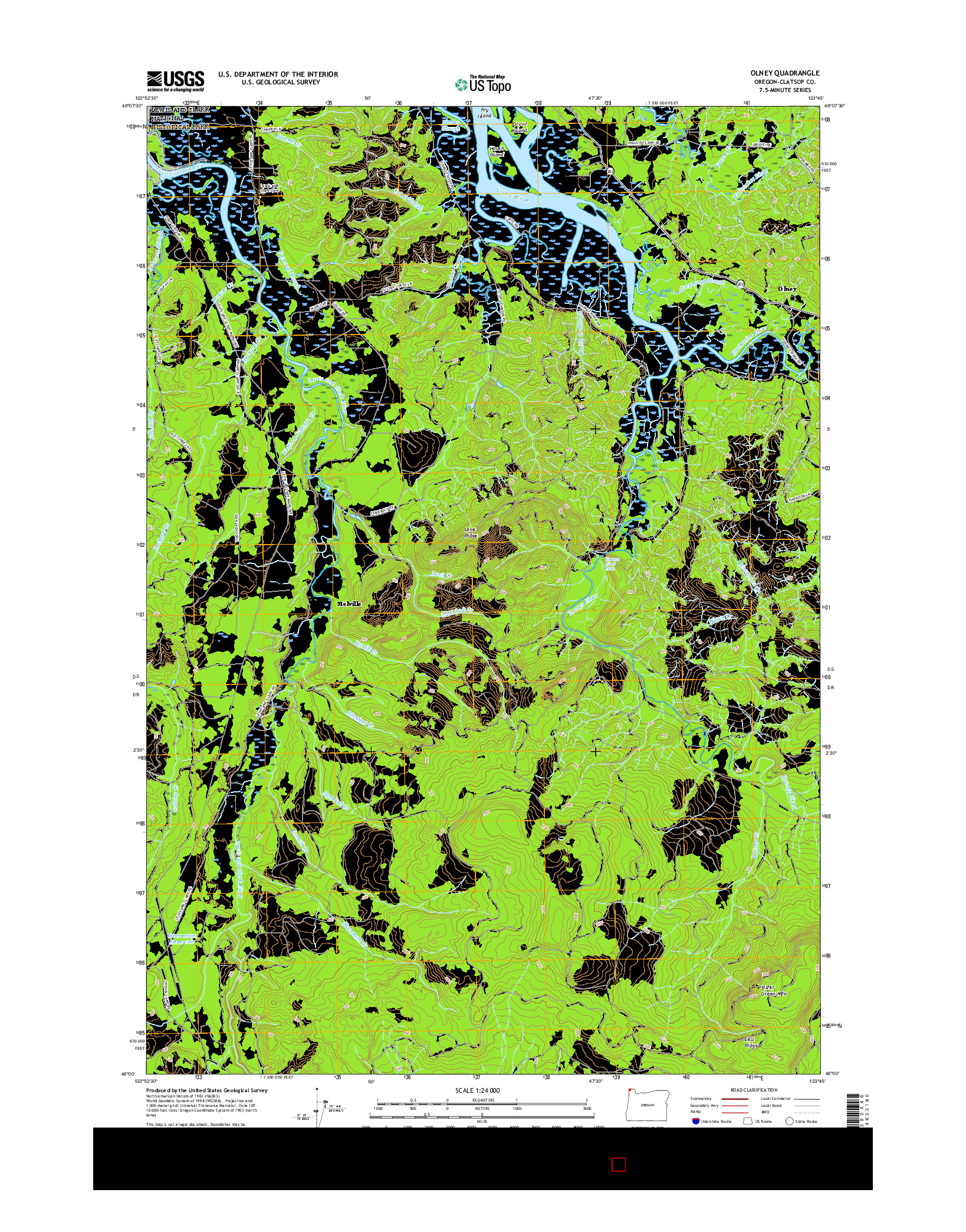 USGS US TOPO 7.5-MINUTE MAP FOR OLNEY, OR 2017