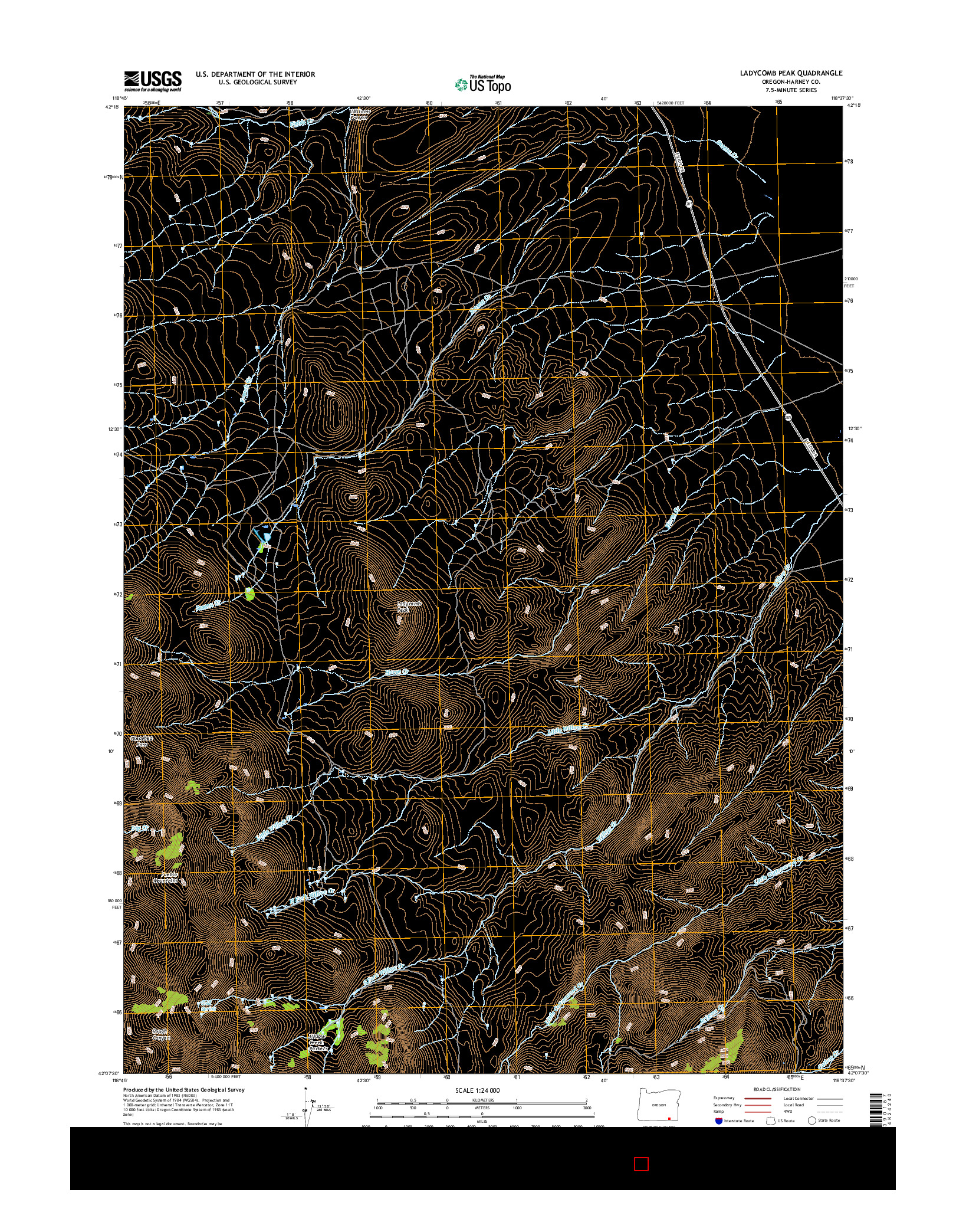 USGS US TOPO 7.5-MINUTE MAP FOR LADYCOMB PEAK, OR 2017