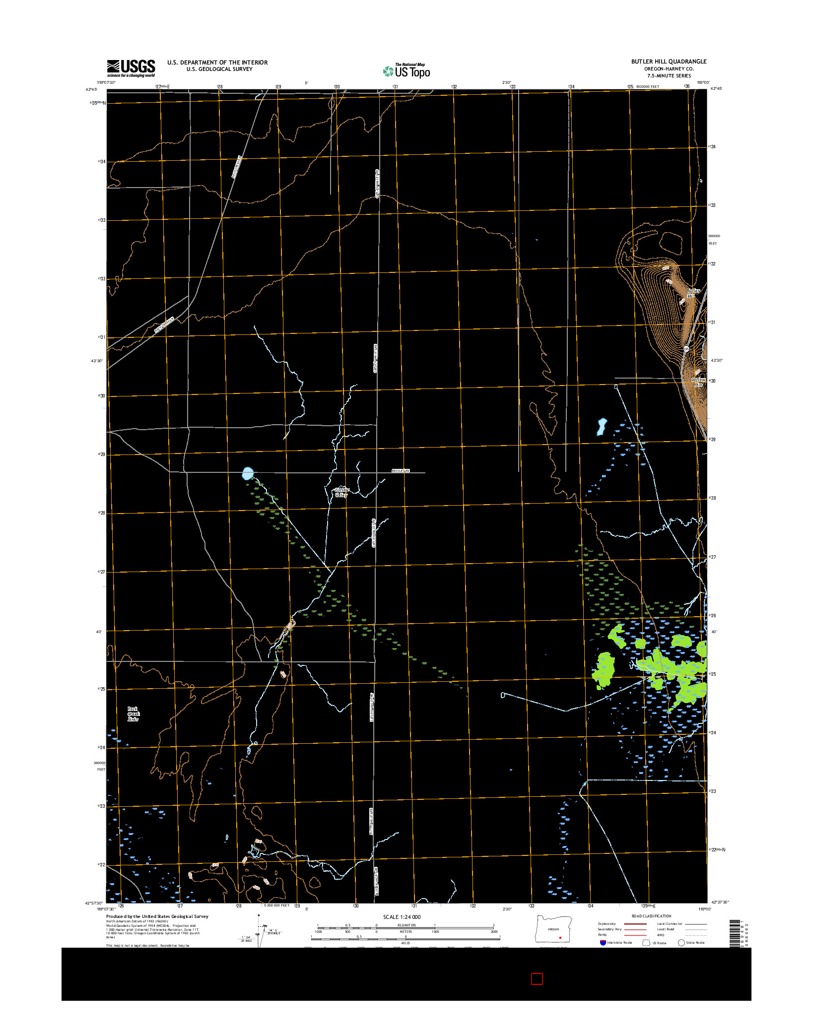 USGS US TOPO 7.5-MINUTE MAP FOR BUTLER HILL, OR 2017