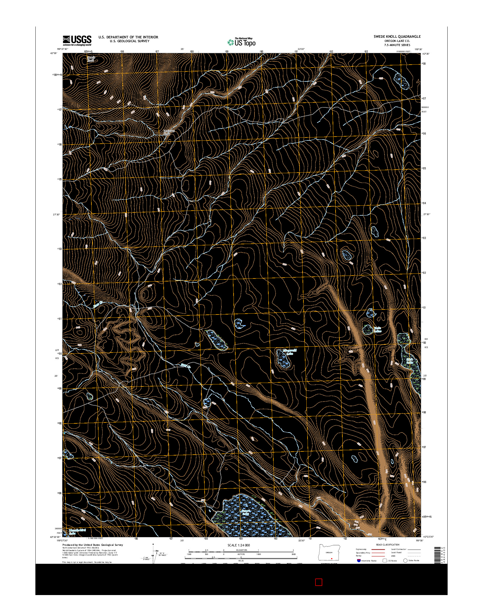 USGS US TOPO 7.5-MINUTE MAP FOR SWEDE KNOLL, OR 2017