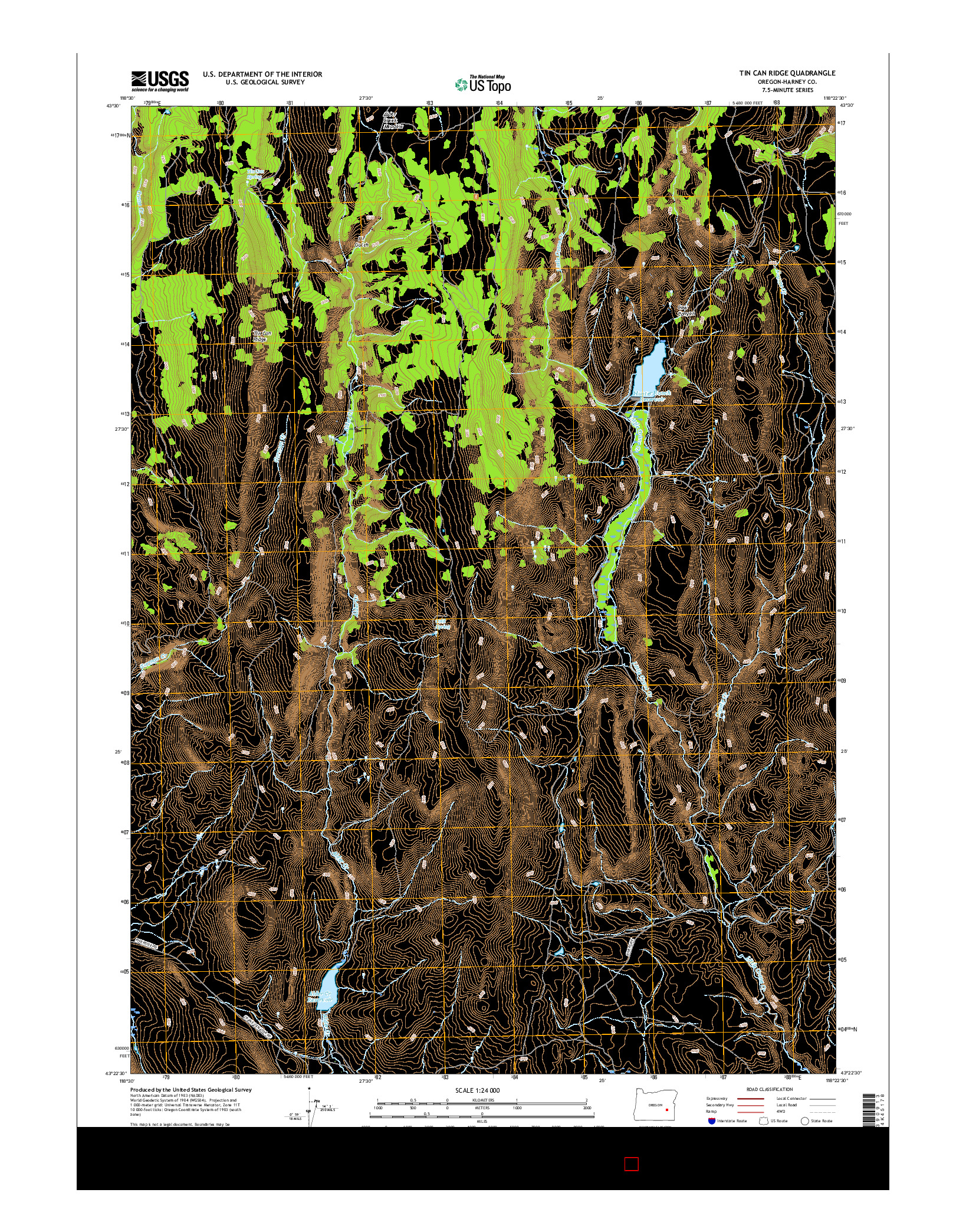 USGS US TOPO 7.5-MINUTE MAP FOR TIN CAN RIDGE, OR 2017