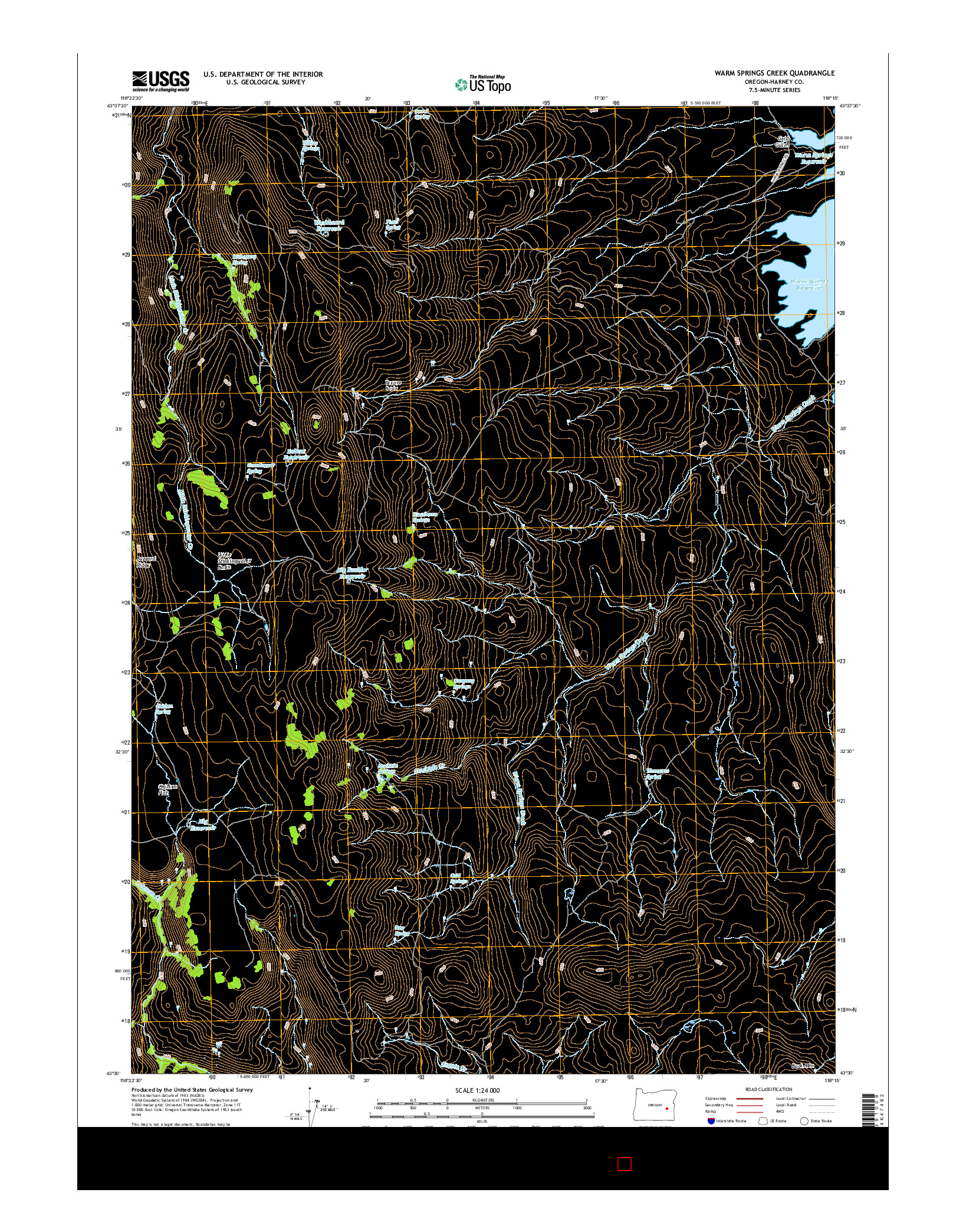 USGS US TOPO 7.5-MINUTE MAP FOR WARM SPRINGS CREEK, OR 2017