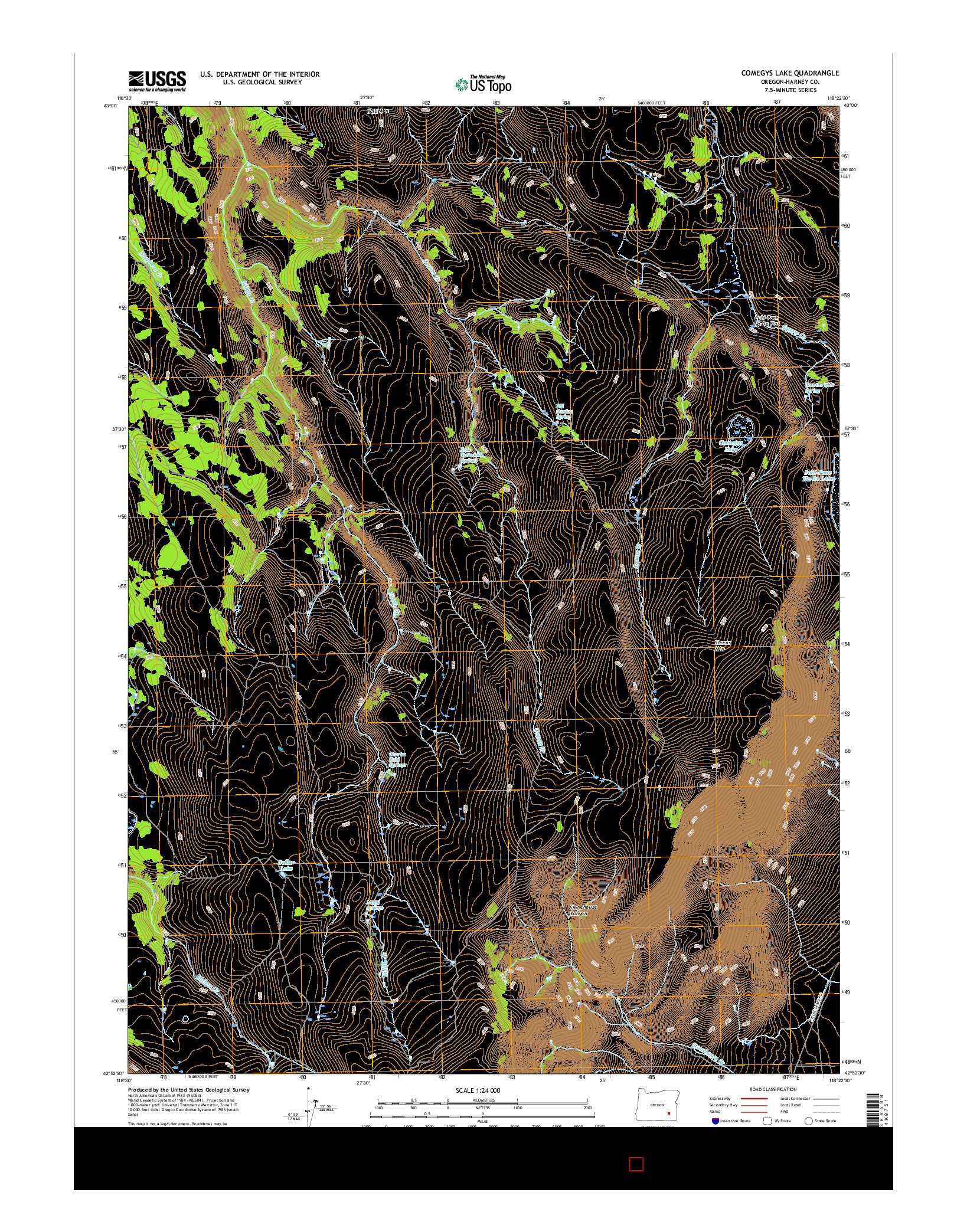 USGS US TOPO 7.5-MINUTE MAP FOR COMEGYS LAKE, OR 2017