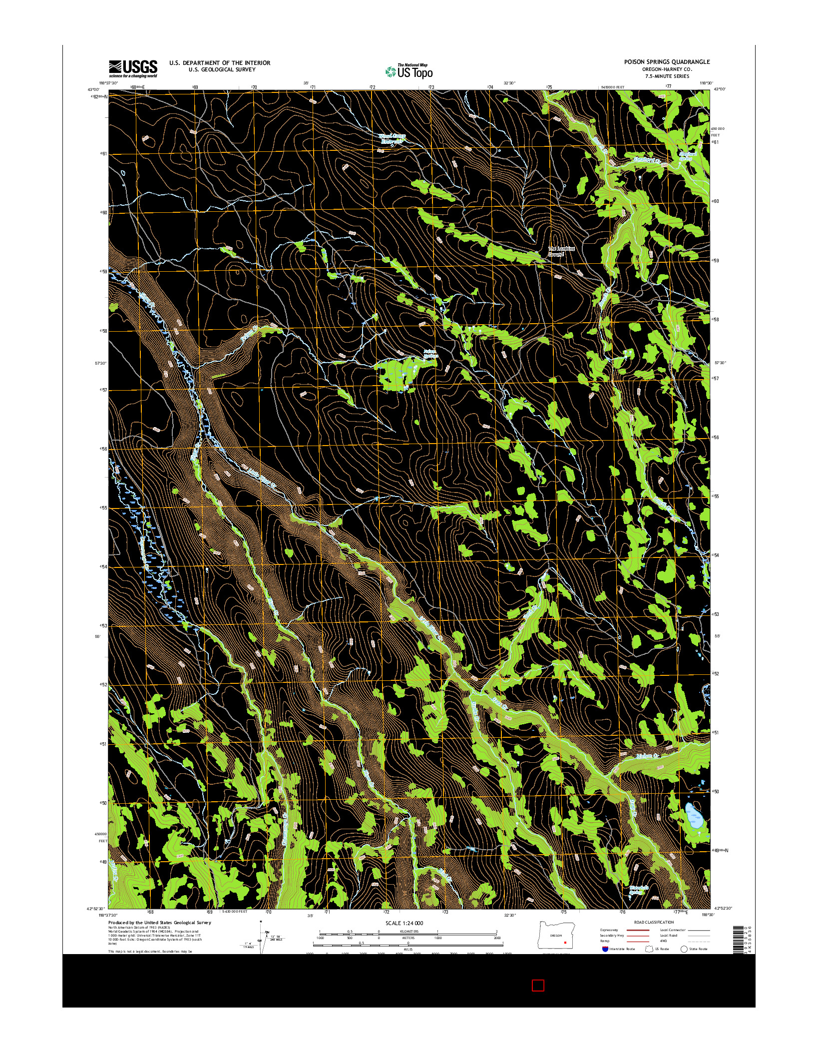 USGS US TOPO 7.5-MINUTE MAP FOR POISON SPRINGS, OR 2017