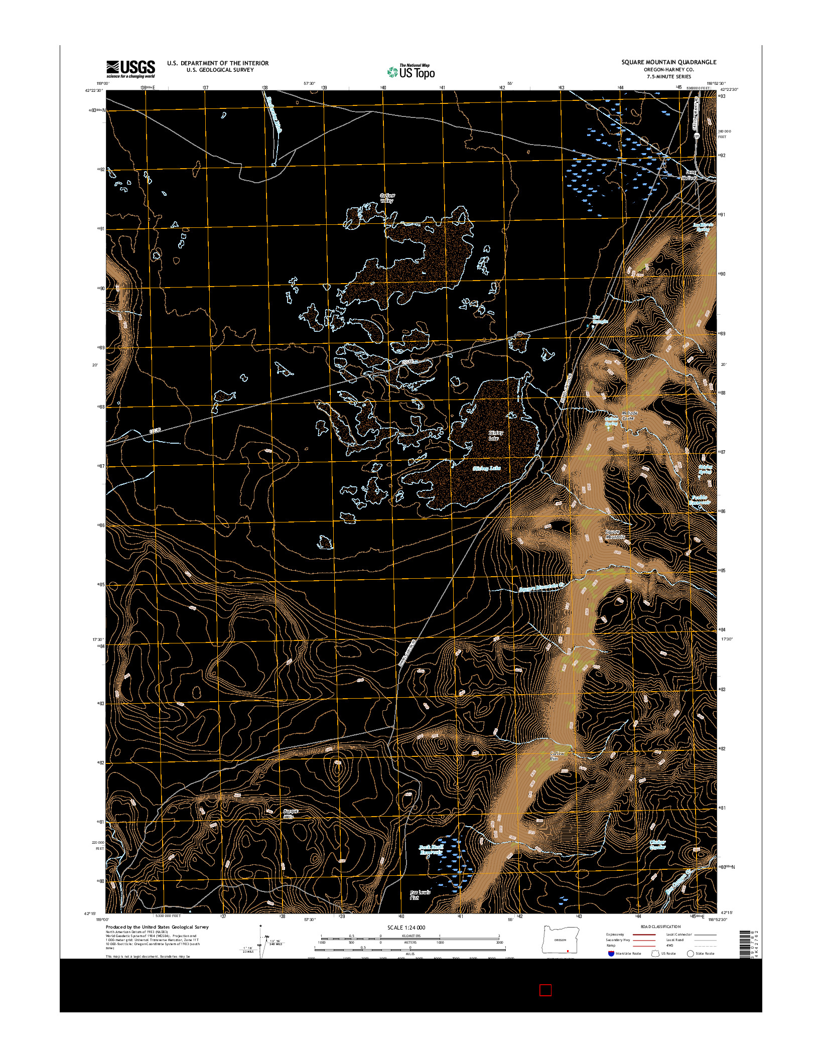 USGS US TOPO 7.5-MINUTE MAP FOR SQUARE MOUNTAIN, OR 2017