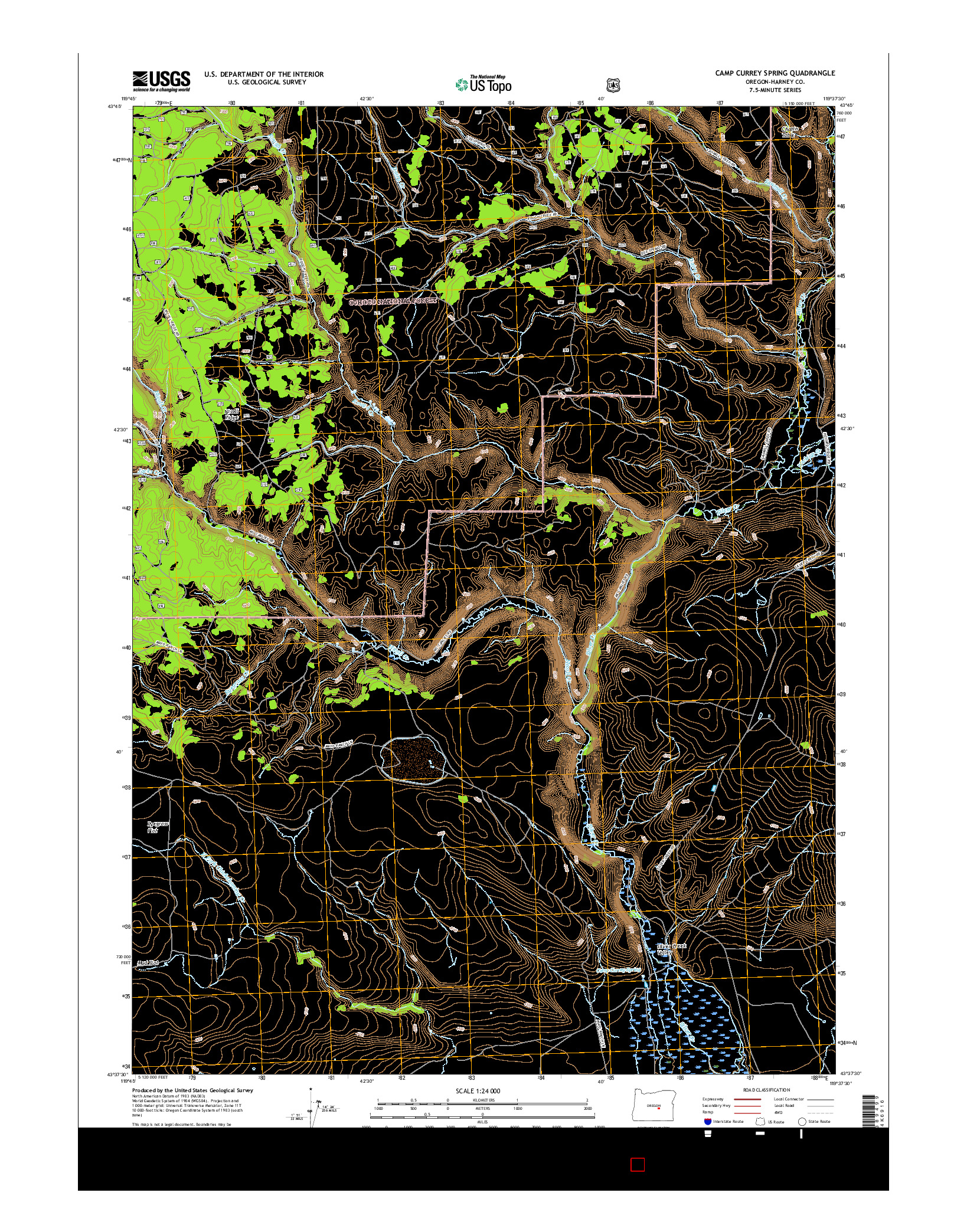 USGS US TOPO 7.5-MINUTE MAP FOR CAMP CURREY SPRING, OR 2017