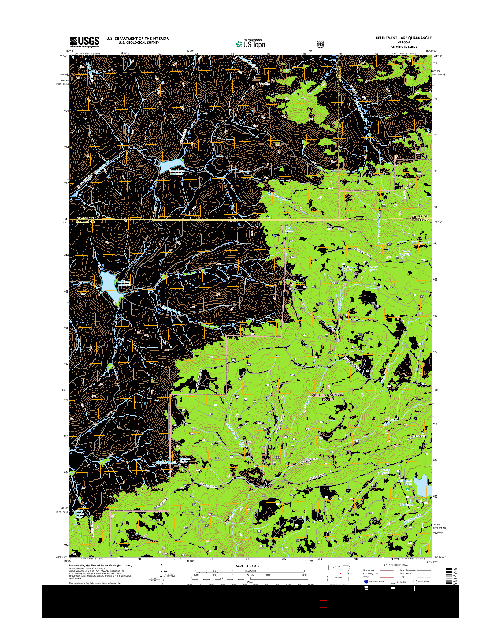 USGS US TOPO 7.5-MINUTE MAP FOR DELINTMENT LAKE, OR 2017