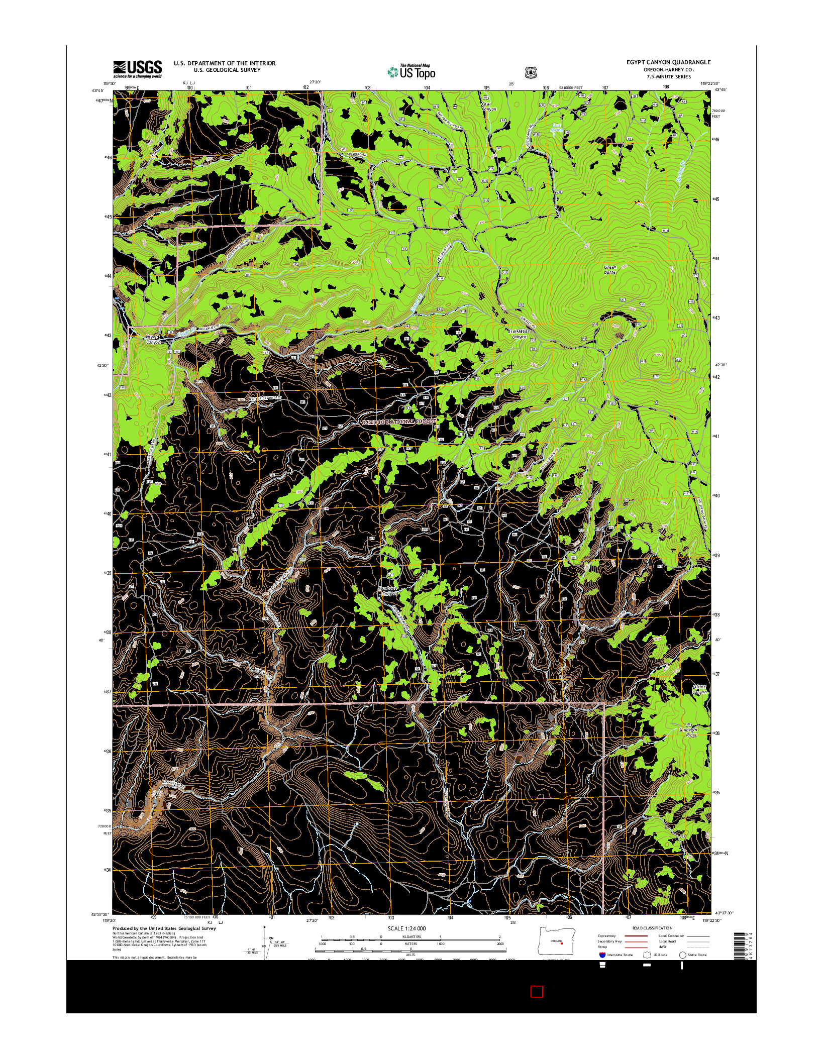 USGS US TOPO 7.5-MINUTE MAP FOR EGYPT CANYON, OR 2017