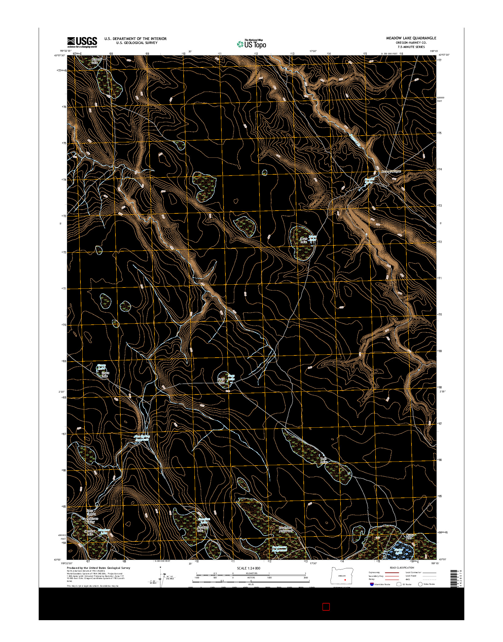 USGS US TOPO 7.5-MINUTE MAP FOR MEADOW LAKE, OR 2017