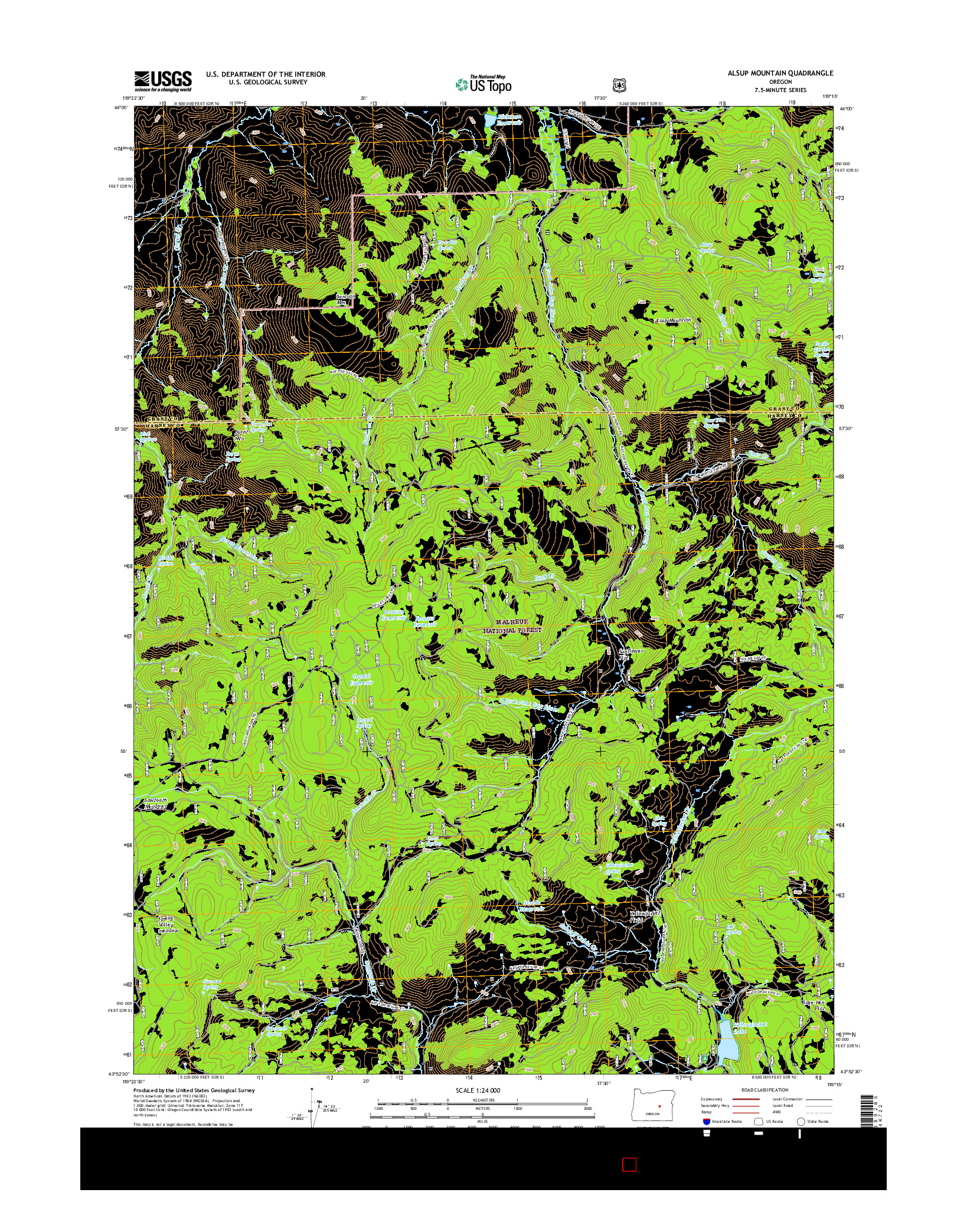 USGS US TOPO 7.5-MINUTE MAP FOR ALSUP MOUNTAIN, OR 2017