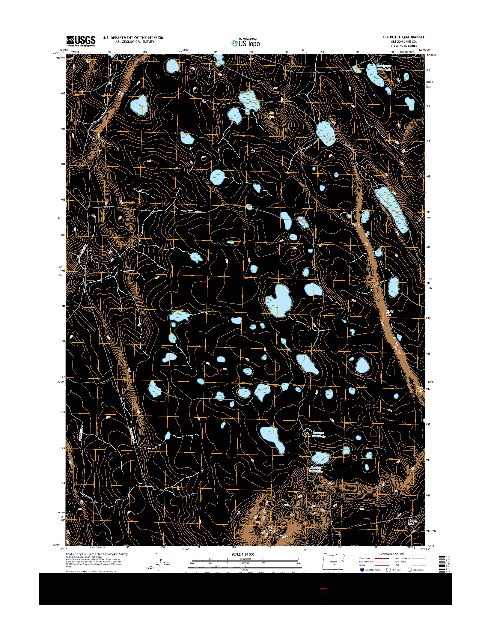 USGS US TOPO 7.5-MINUTE MAP FOR ELK BUTTE, OR 2017