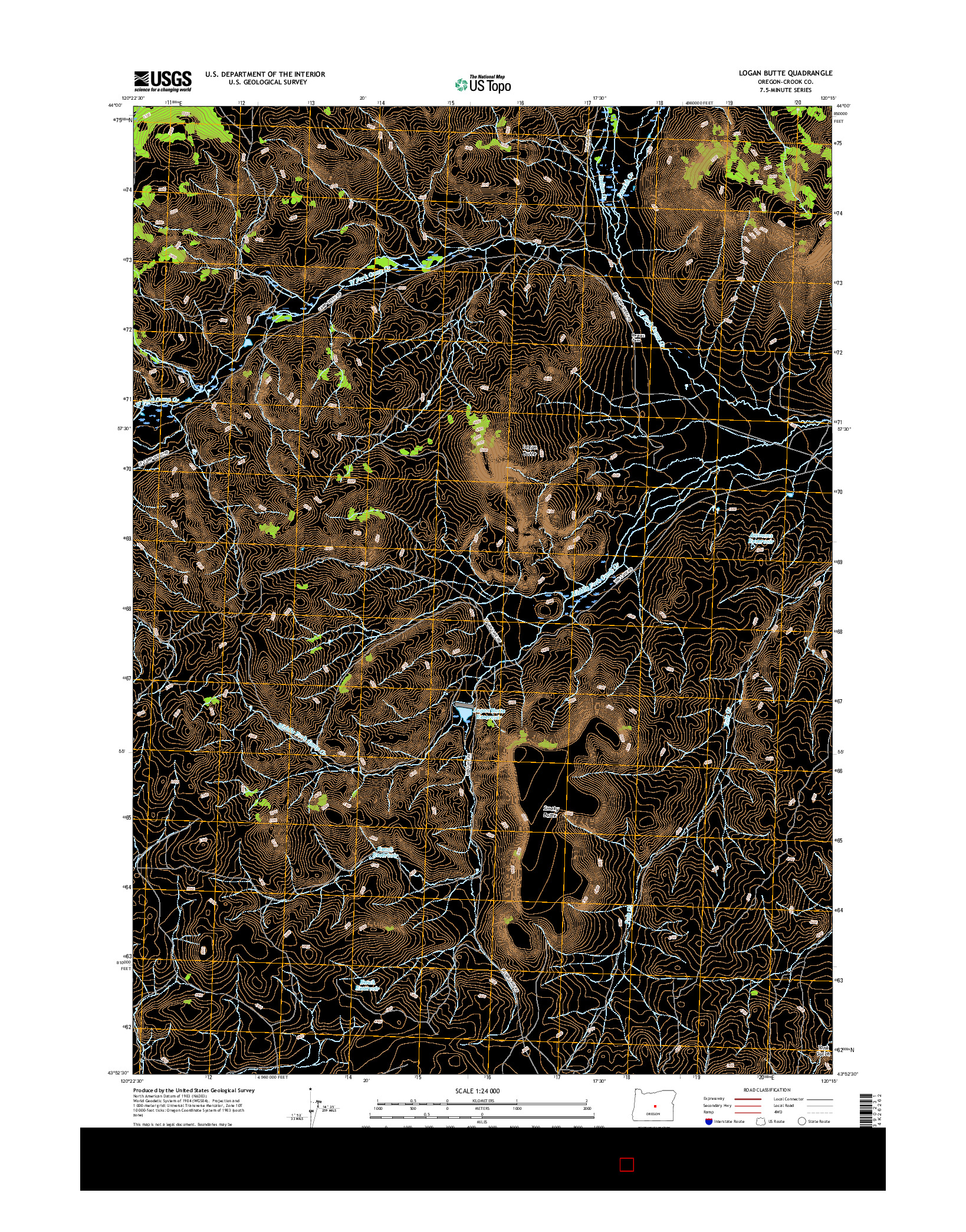 USGS US TOPO 7.5-MINUTE MAP FOR LOGAN BUTTE, OR 2017