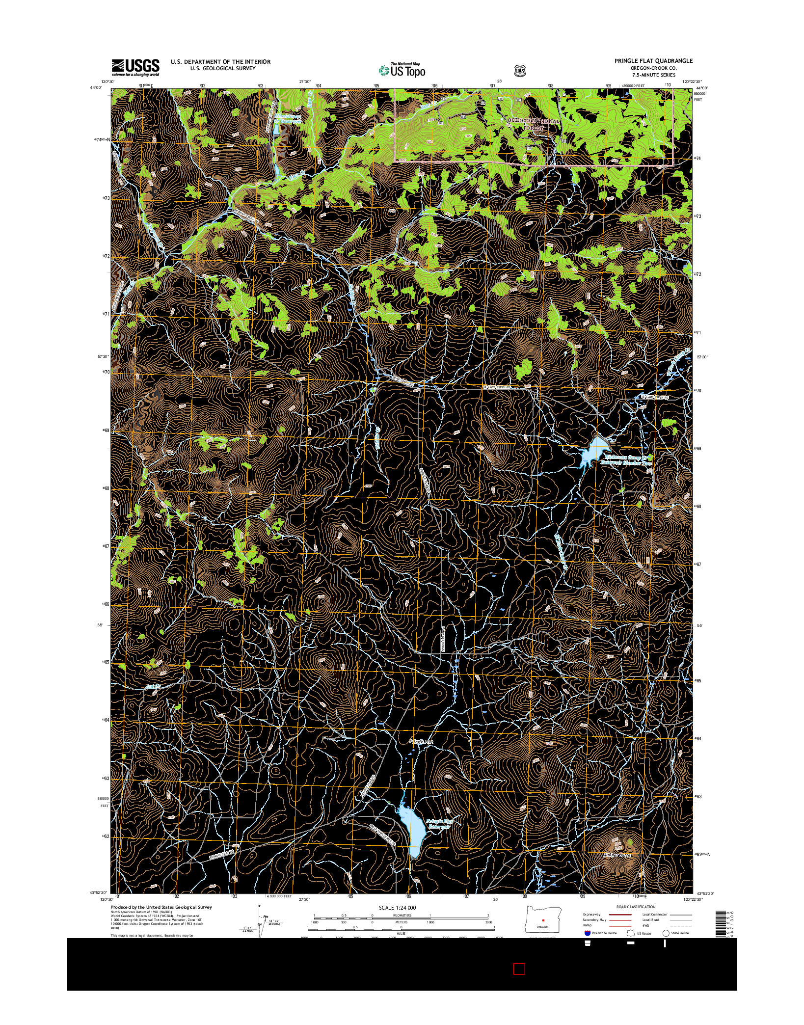 USGS US TOPO 7.5-MINUTE MAP FOR PRINGLE FLAT, OR 2017