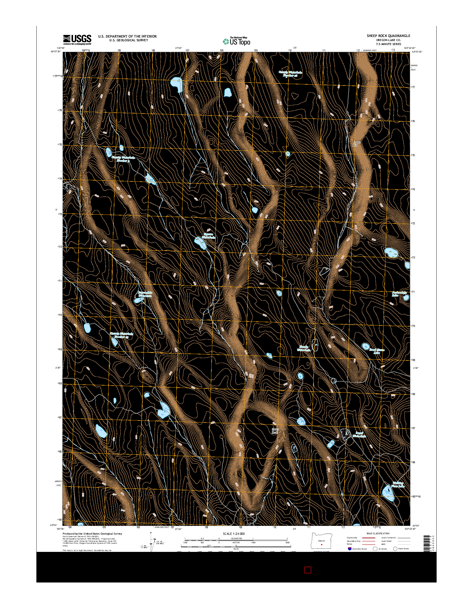 USGS US TOPO 7.5-MINUTE MAP FOR SHEEP ROCK, OR 2017