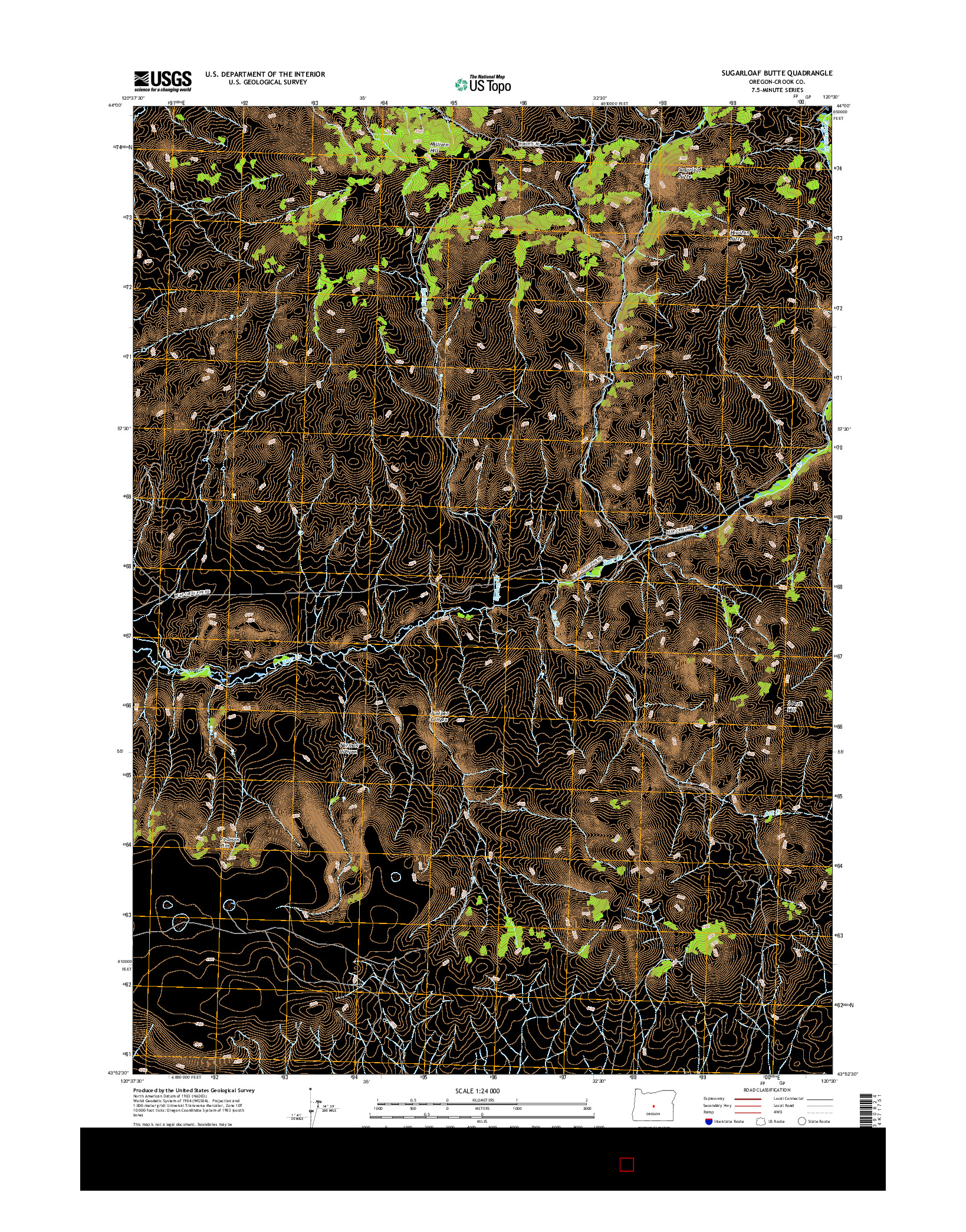 USGS US TOPO 7.5-MINUTE MAP FOR SUGARLOAF BUTTE, OR 2017