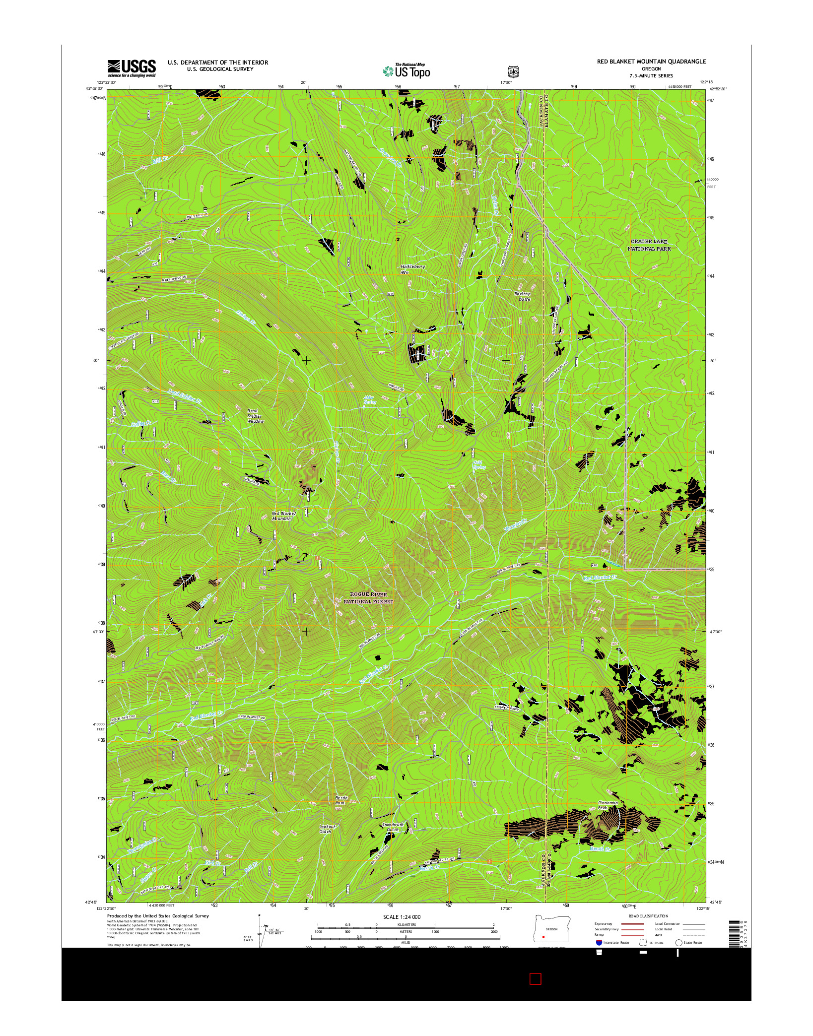 USGS US TOPO 7.5-MINUTE MAP FOR RED BLANKET MOUNTAIN, OR 2017